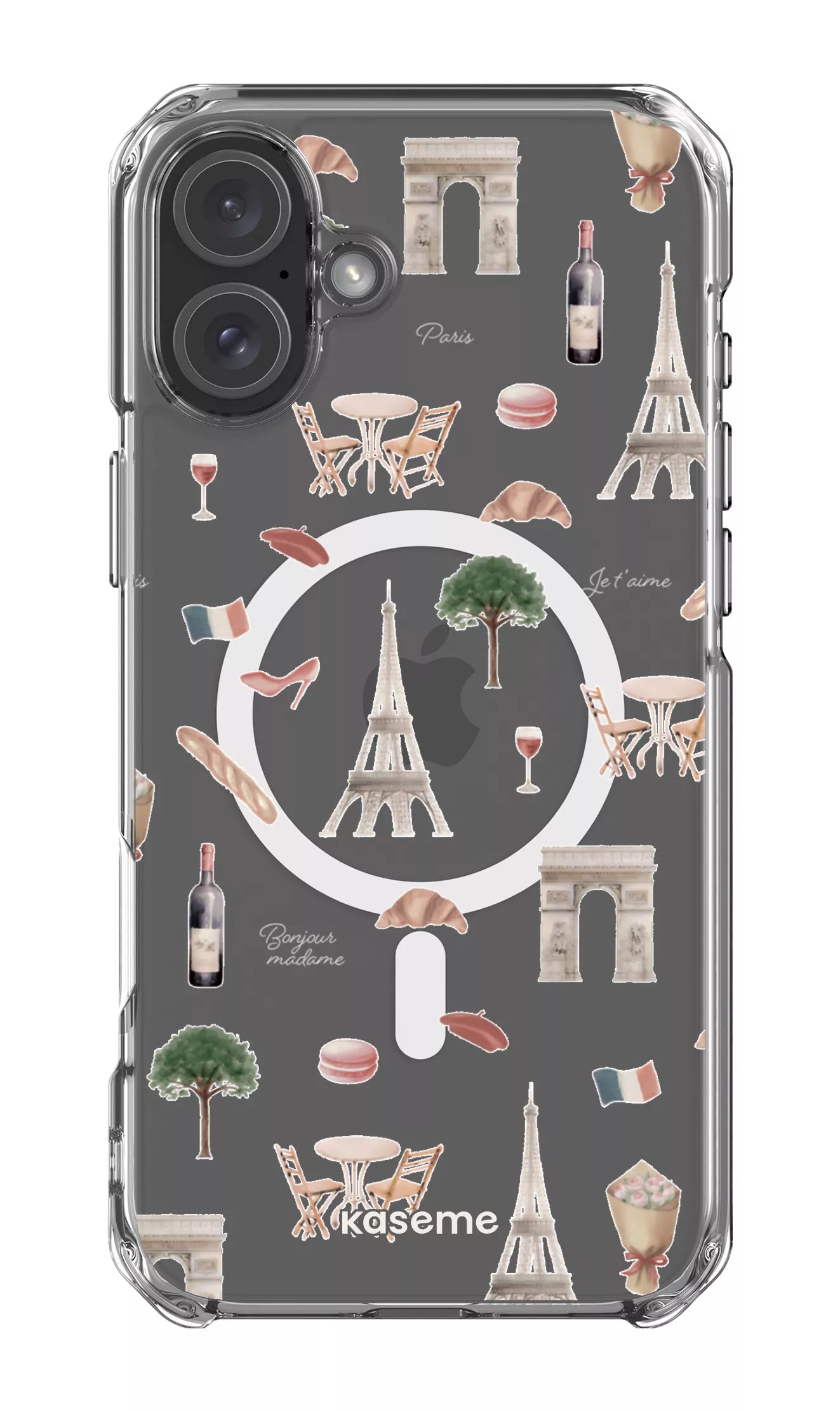 iPhone 16 Plus Clear Case Magsafe Je t'aime Paris Clear Case -