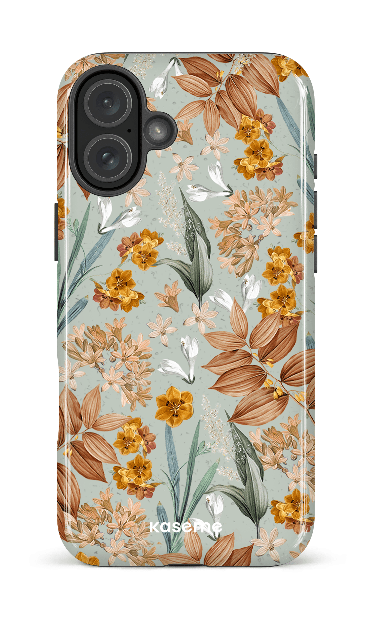 iPhone 16 Plus Impact Case Autumn Leaves Blue -