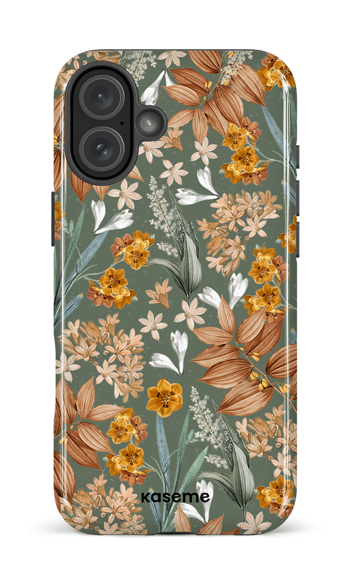iPhone 16 Plus Impact Case Autumn Leaves Green -