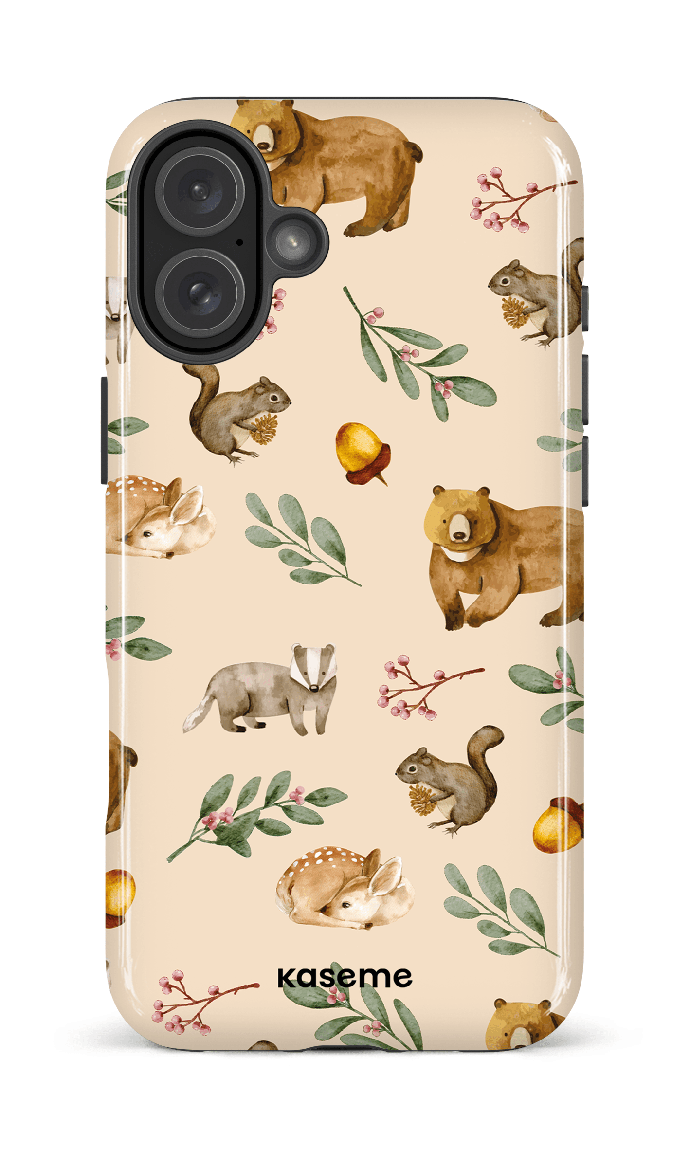 iPhone 16 Plus Impact Case Furry Forest Beige -