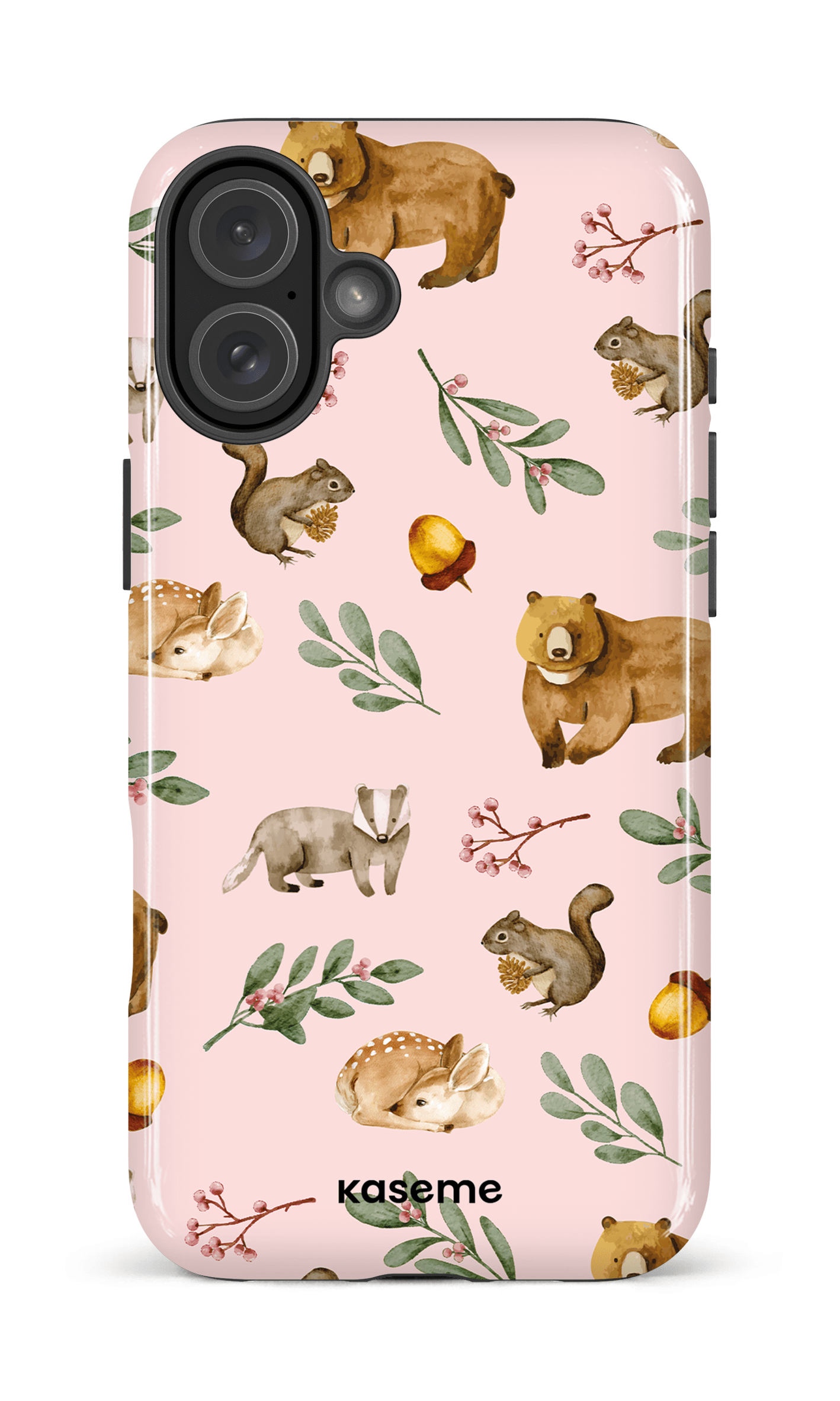iPhone 16 Plus Impact Case Furry Forest Pink -