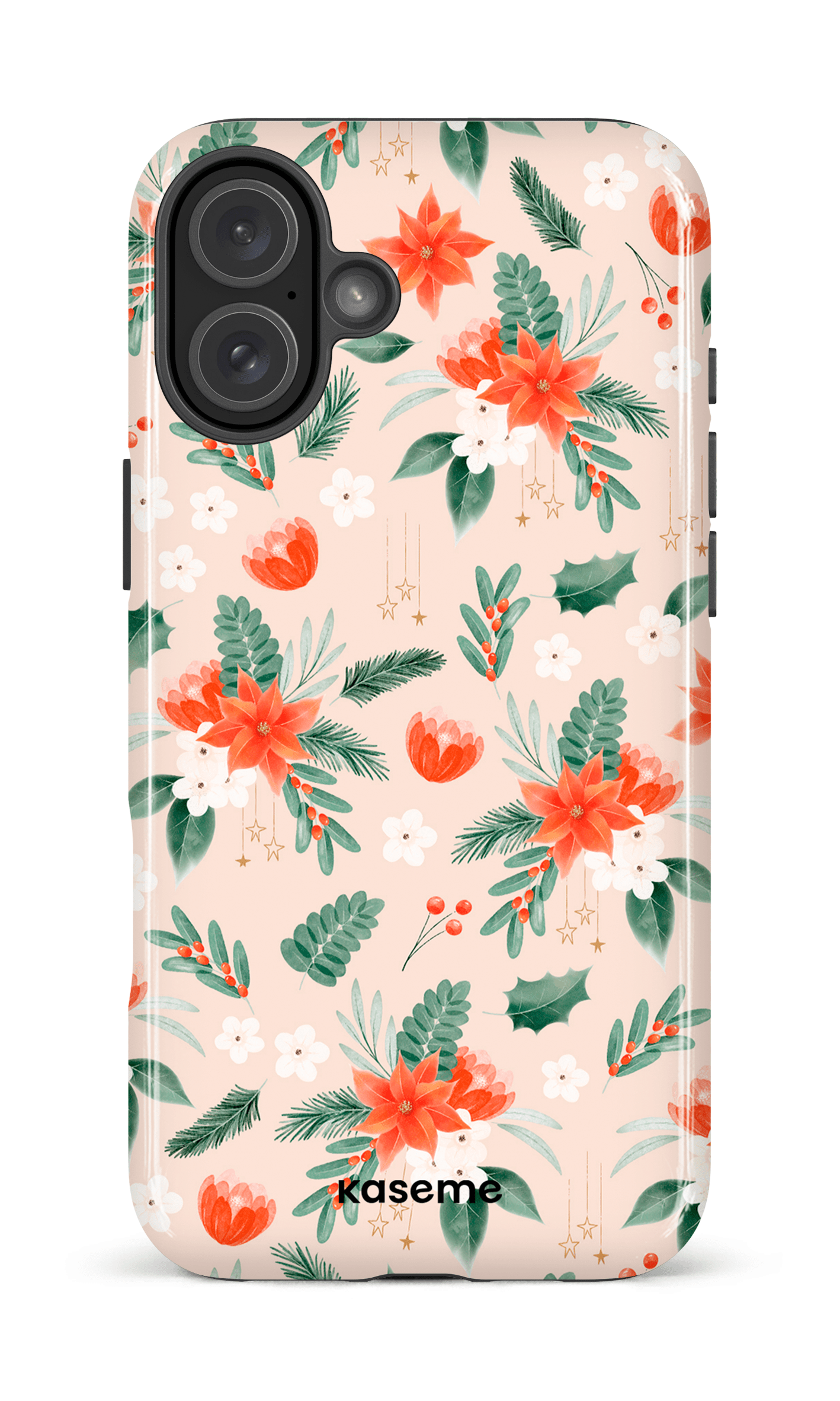 iPhone 16 Plus Impact Case Poinsettia Beige -