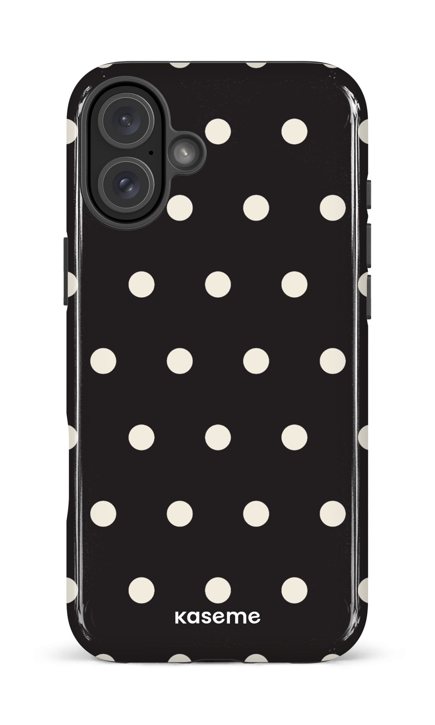 iPhone 16 Plus Impact Case Polka Black -