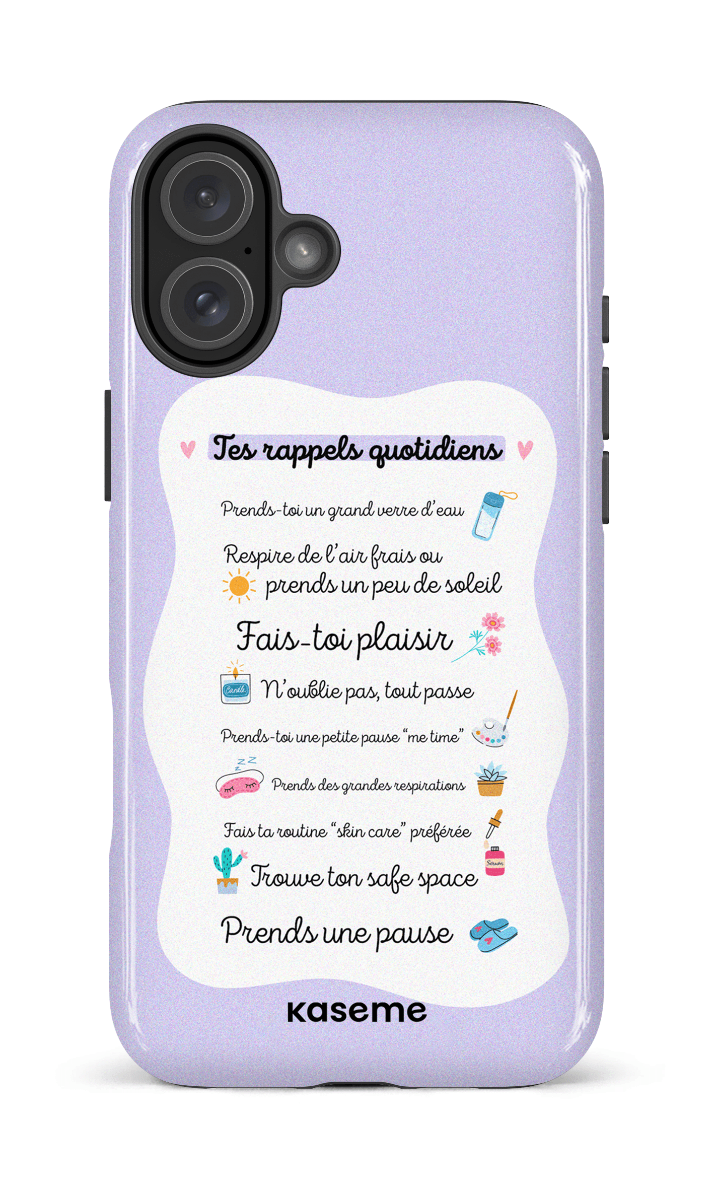 iPhone 16 Plus Impact Case Tes rappels quotidiens purple -
