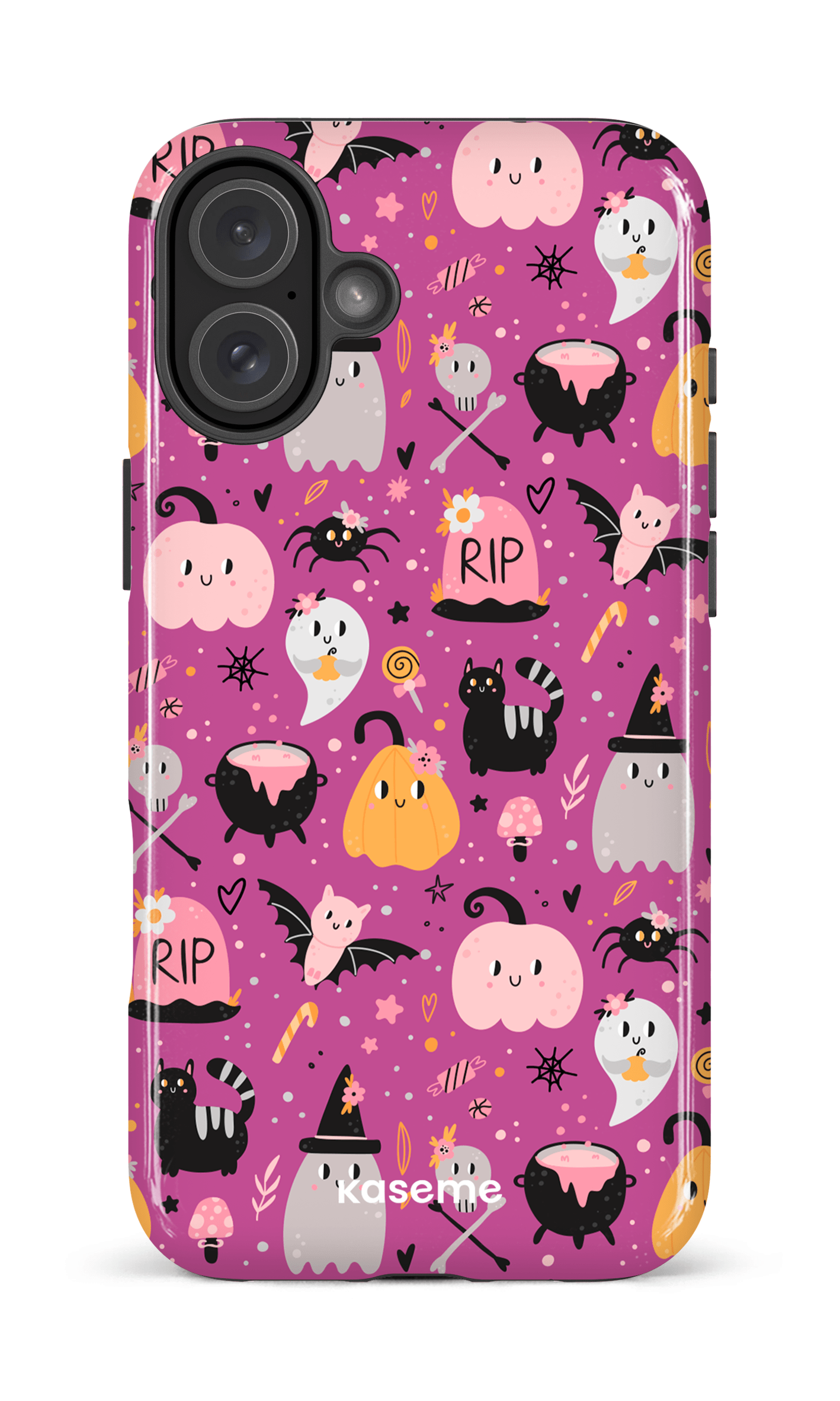 iPhone 16 Plus Impact Case Trick or Threat Pink -