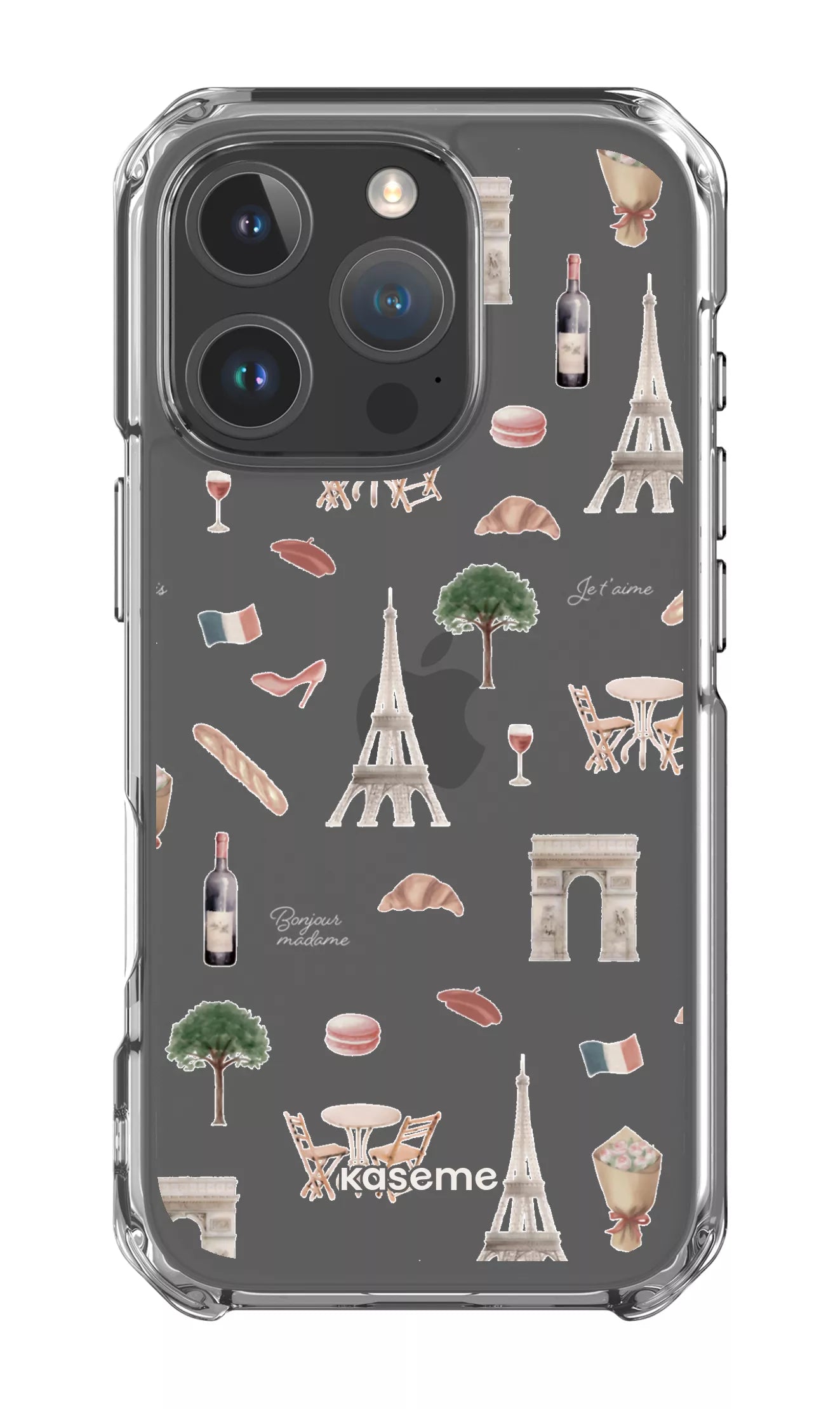 iPhone 16 Pro Clear Case Je t'aime Paris Clear Case -