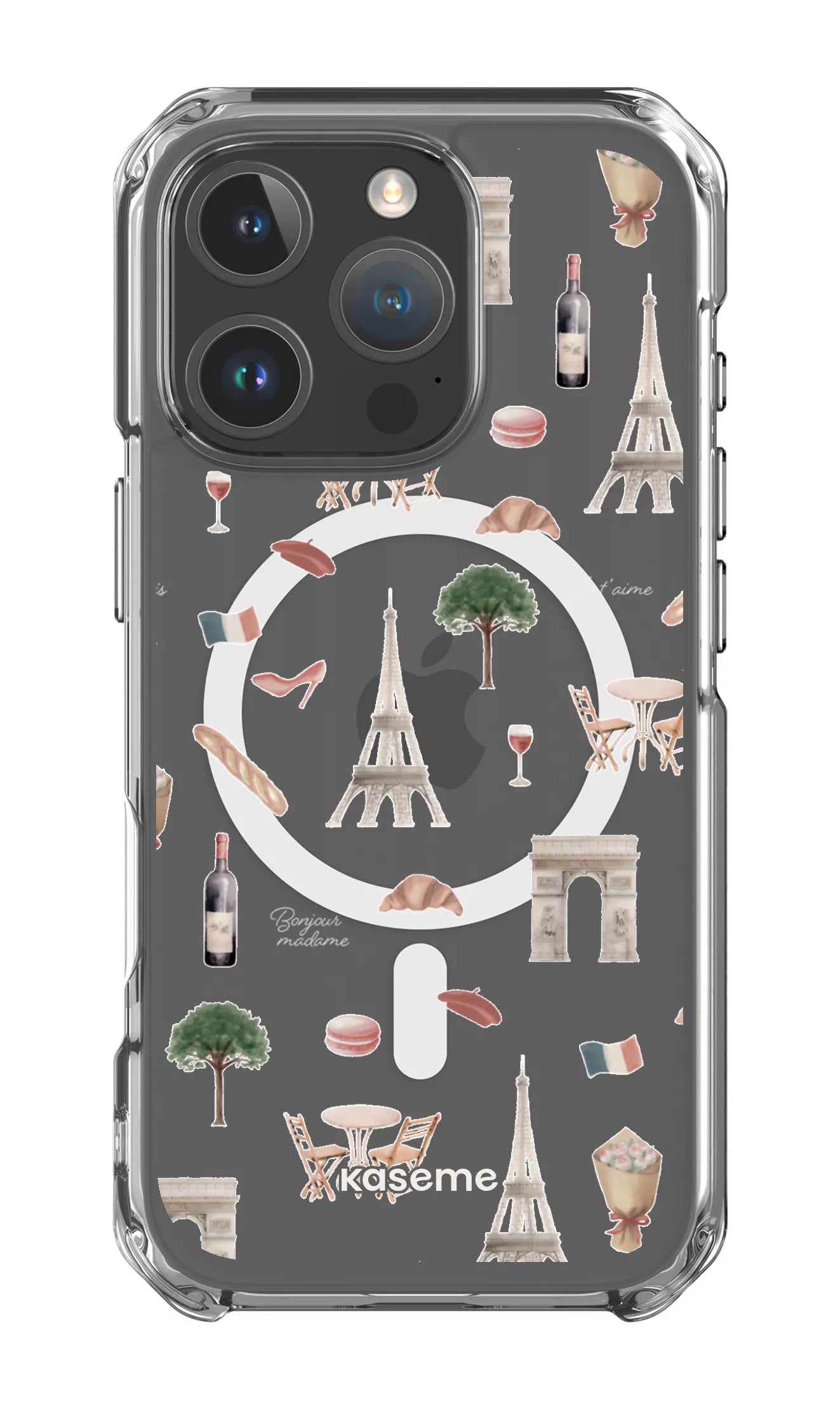 iPhone 16 Pro Clear Case Magsafe Je t'aime Paris Clear Case -