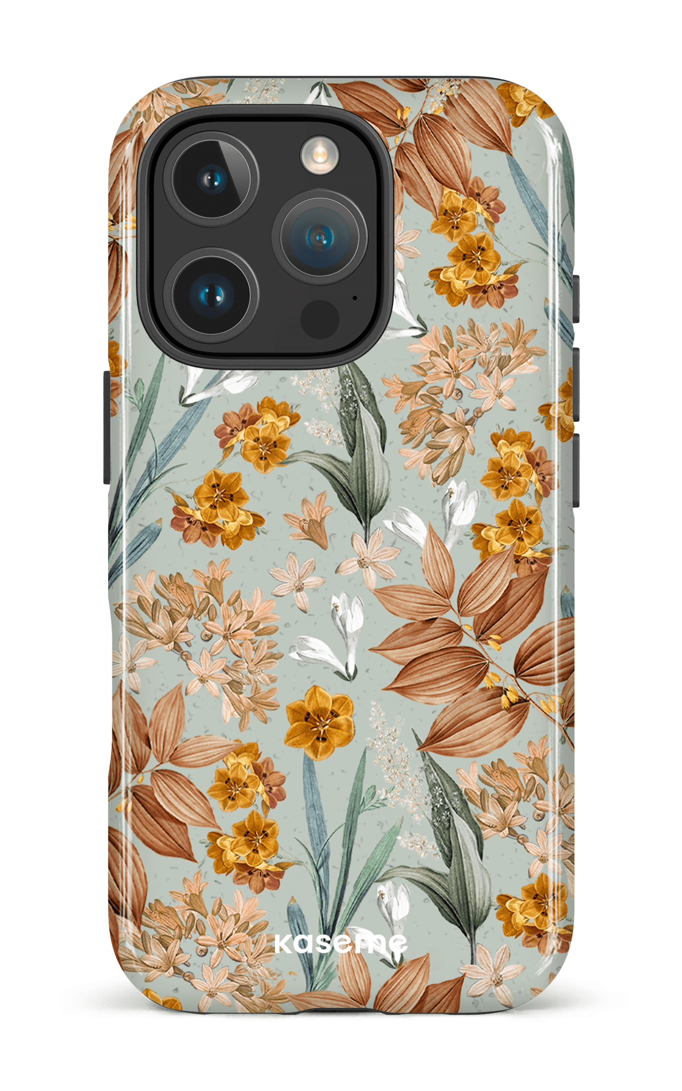 iPhone 16 Pro Impact Case Autumn Leaves Blue -