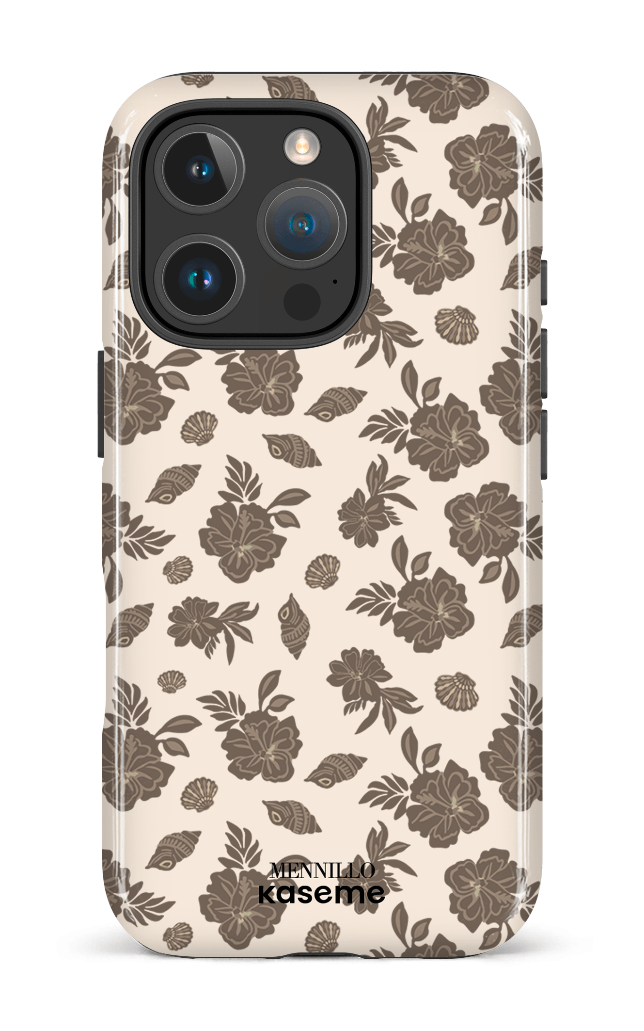 iPhone 16 Pro Impact Case Floral Brown by Mennillo -