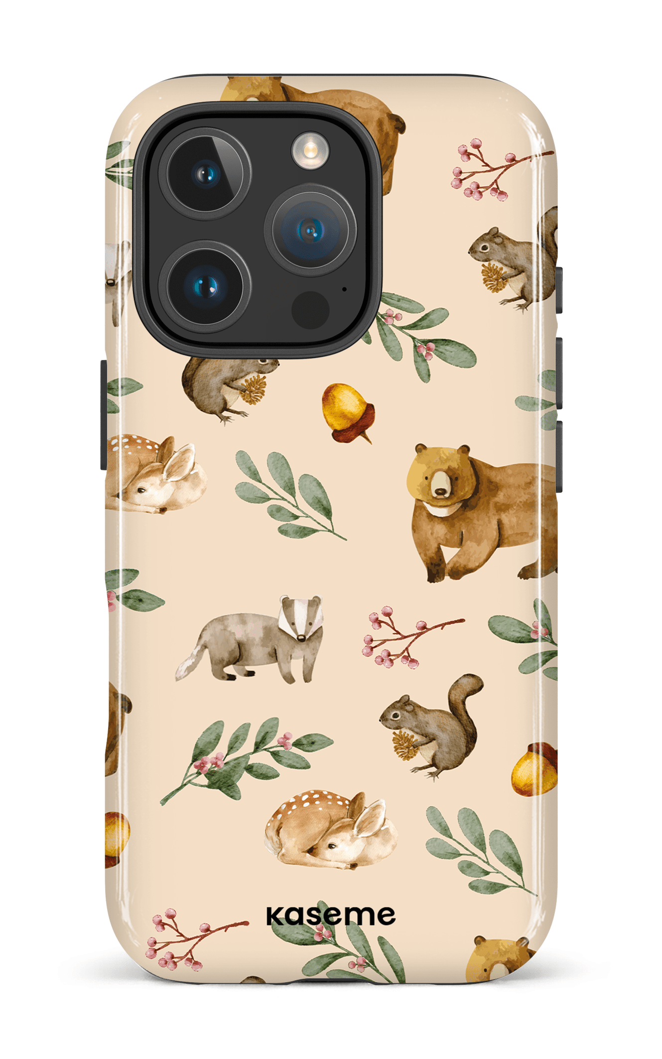 iPhone 16 Pro Impact Case Furry Forest Beige -