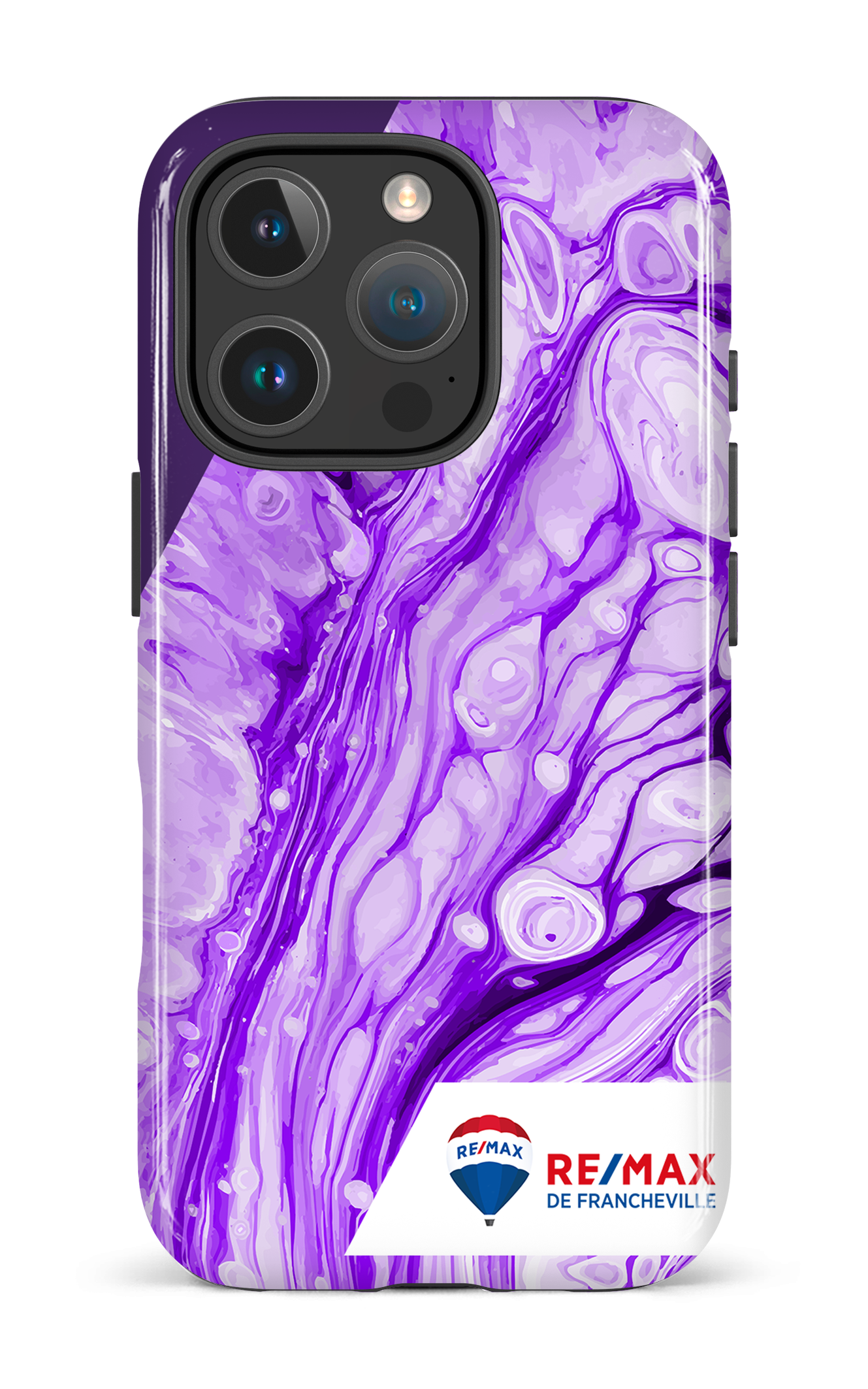 iPhone 16 Pro Impact Case Peinture marbrée claire violette de Francheville -