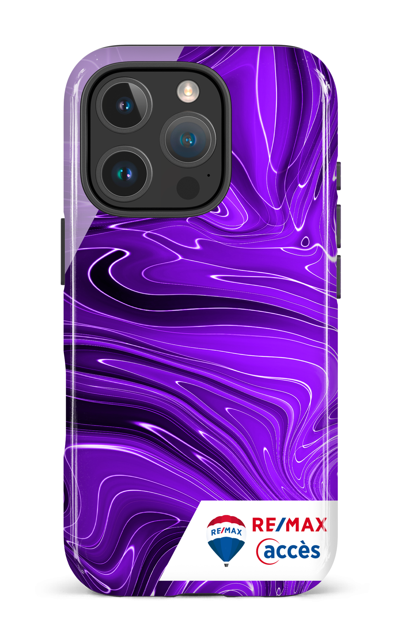iPhone 16 Pro Impact Case Peinture marbrée sombre violette -