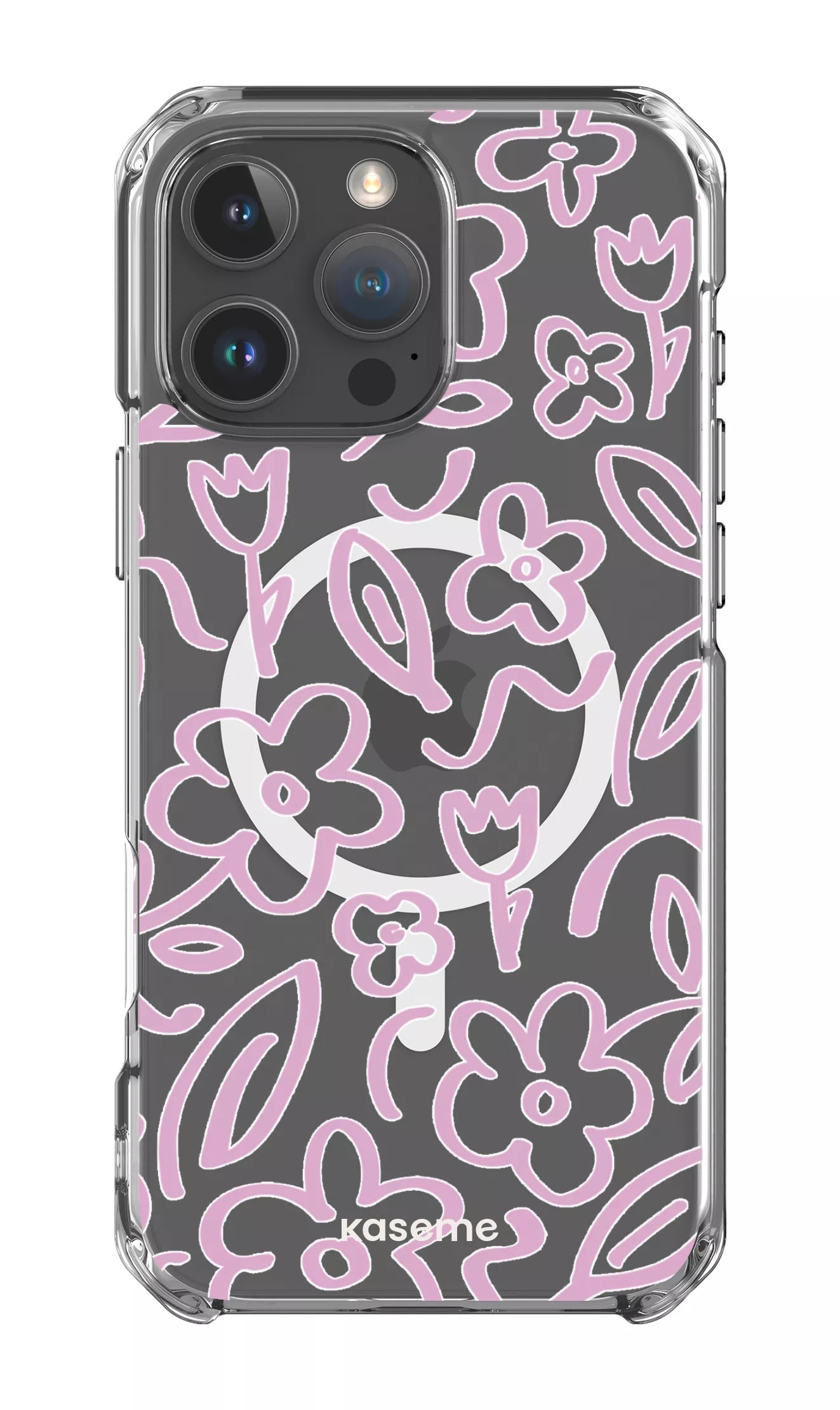 iPhone 16 Pro Max Clear Case Magsafe Brooklyn pink Clear Case -