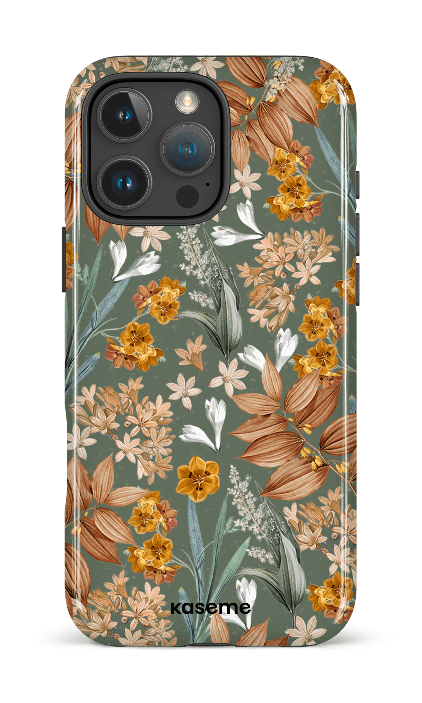iPhone 16 Pro Max Impact Case Autumn Leaves Green -