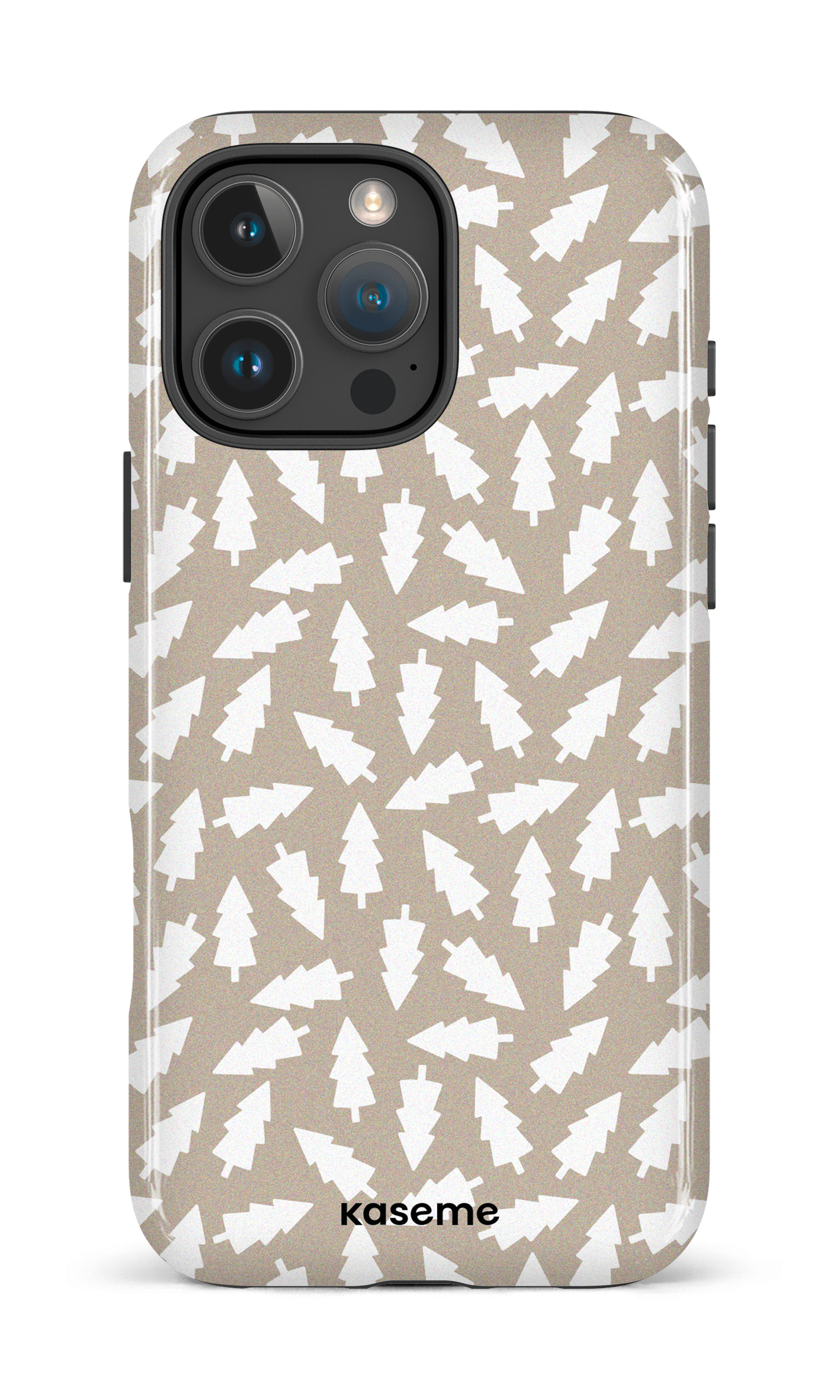iPhone 16 Pro Max Impact Case Fir Trees beige -