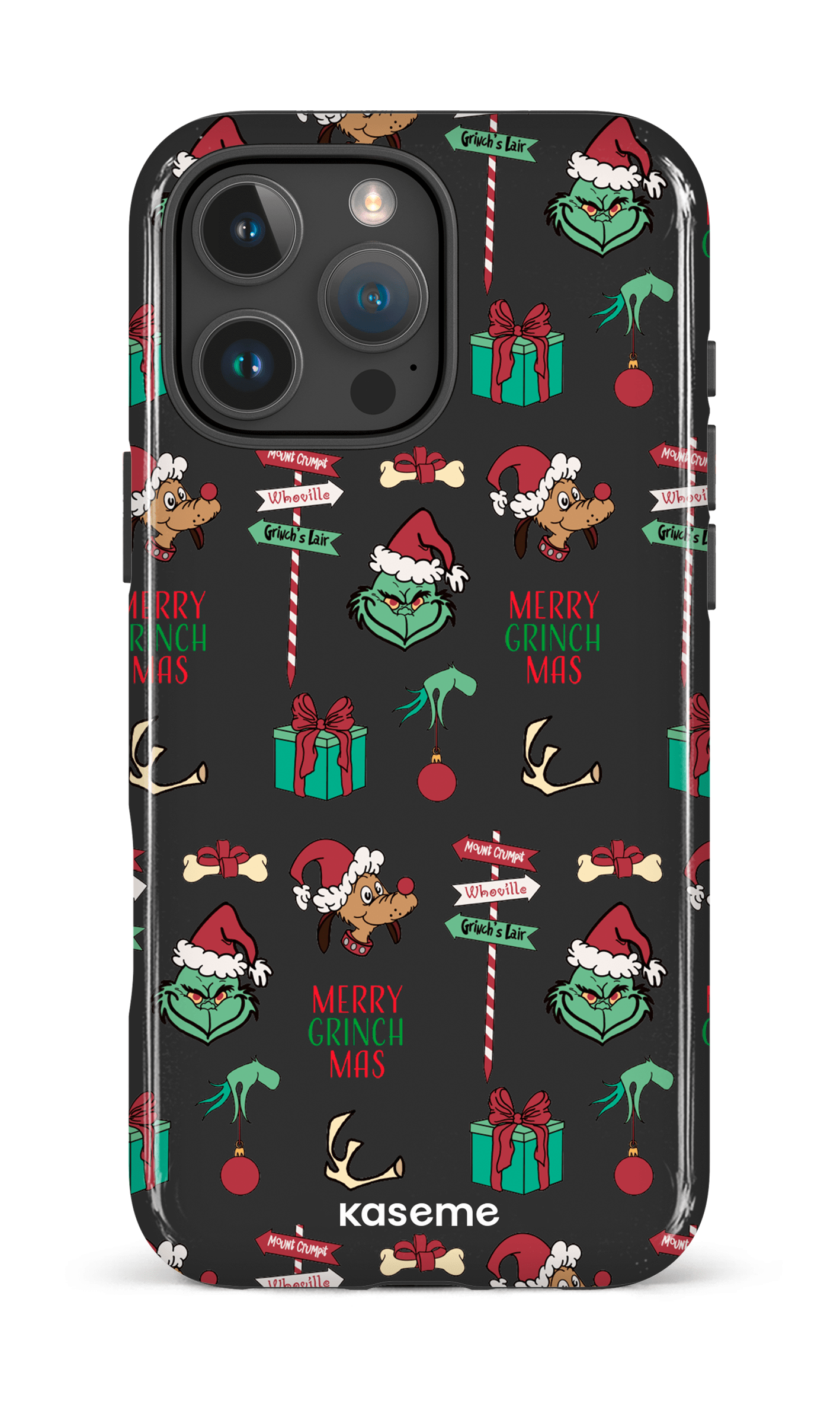 iPhone 16 Pro Max Impact Case Grinchmas black -