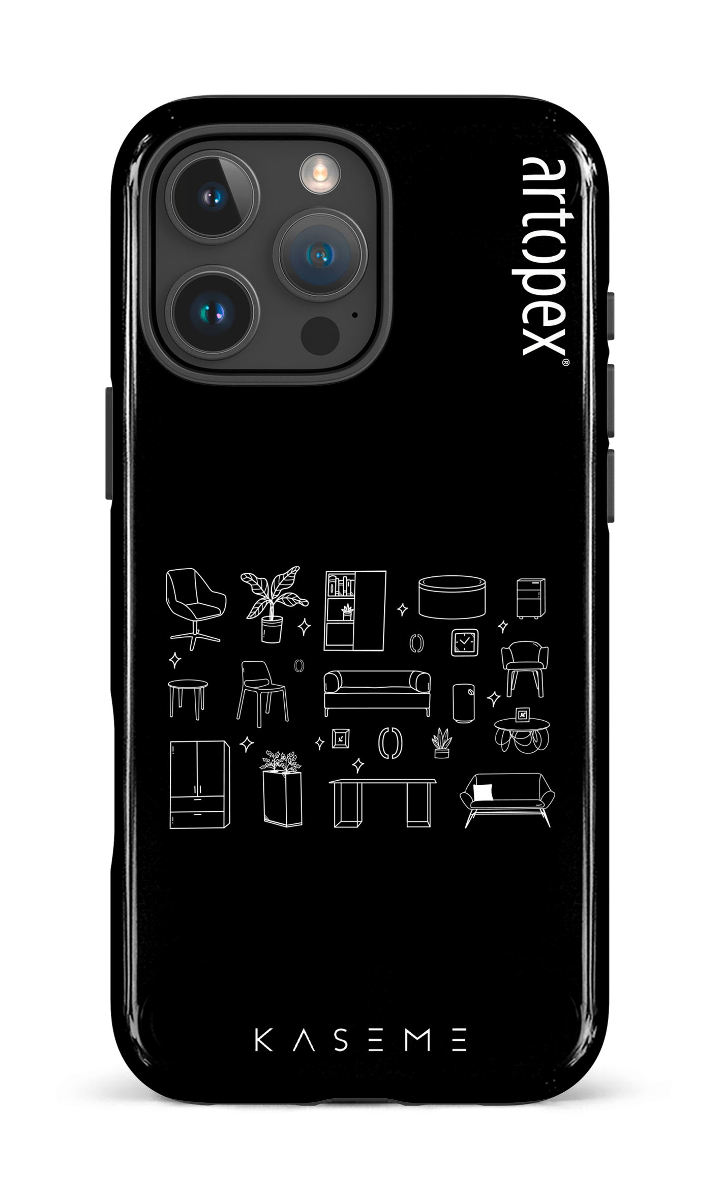 iPhone 16 Pro Max Impact Case L'essentiel noir par Artopex -