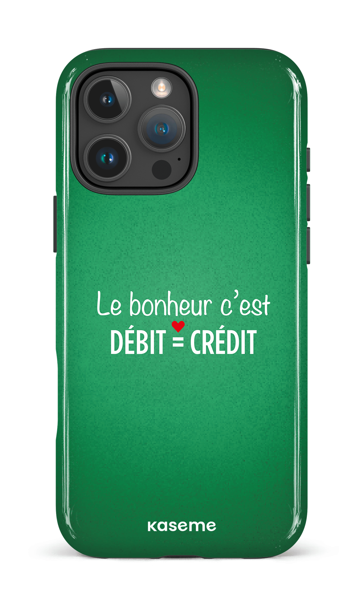 iPhone 16 Pro Max Impact Case Le bonheur c'est débit = crédit (vert) -