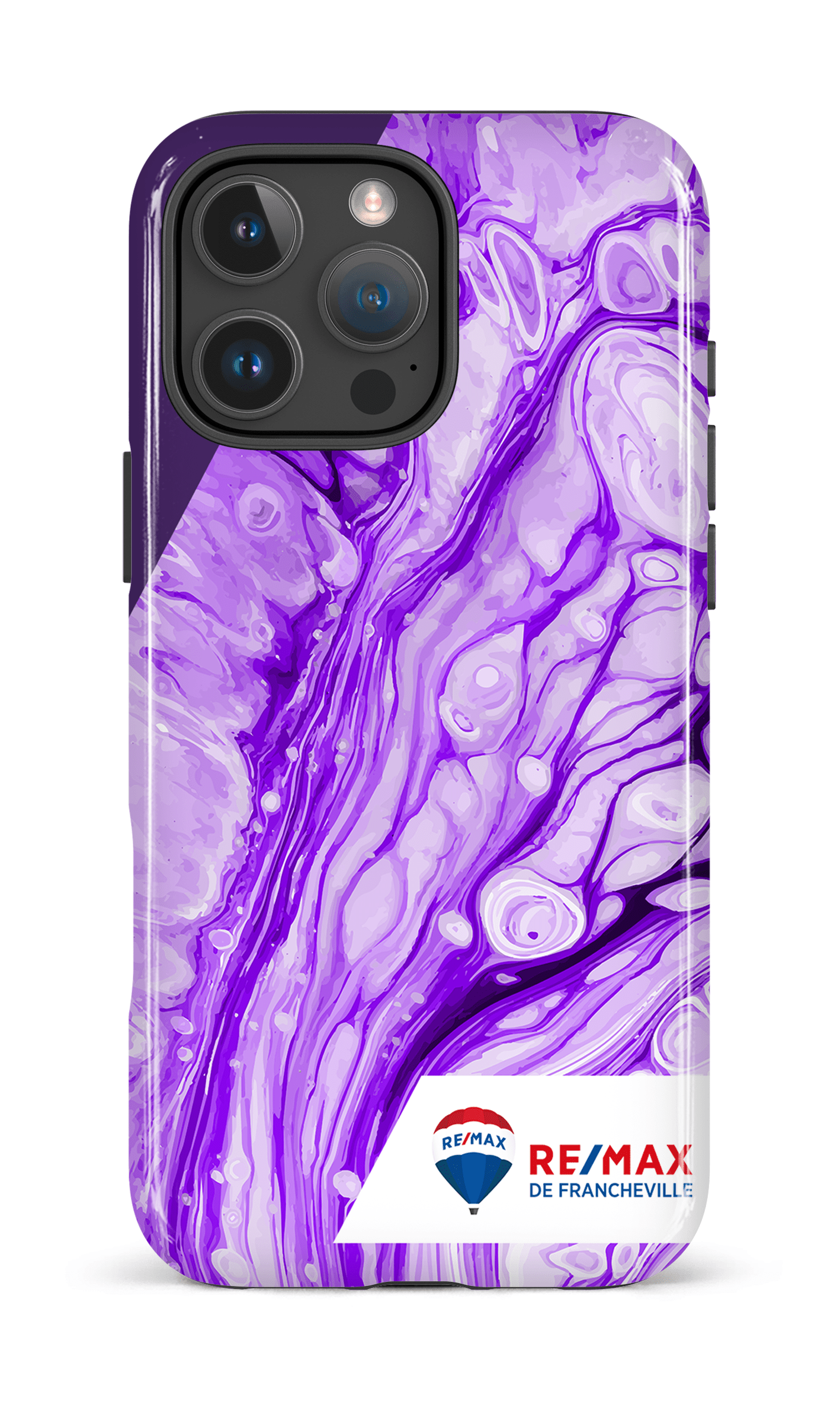 iPhone 16 Pro Max Impact Case Peinture marbrée claire violette de Francheville -