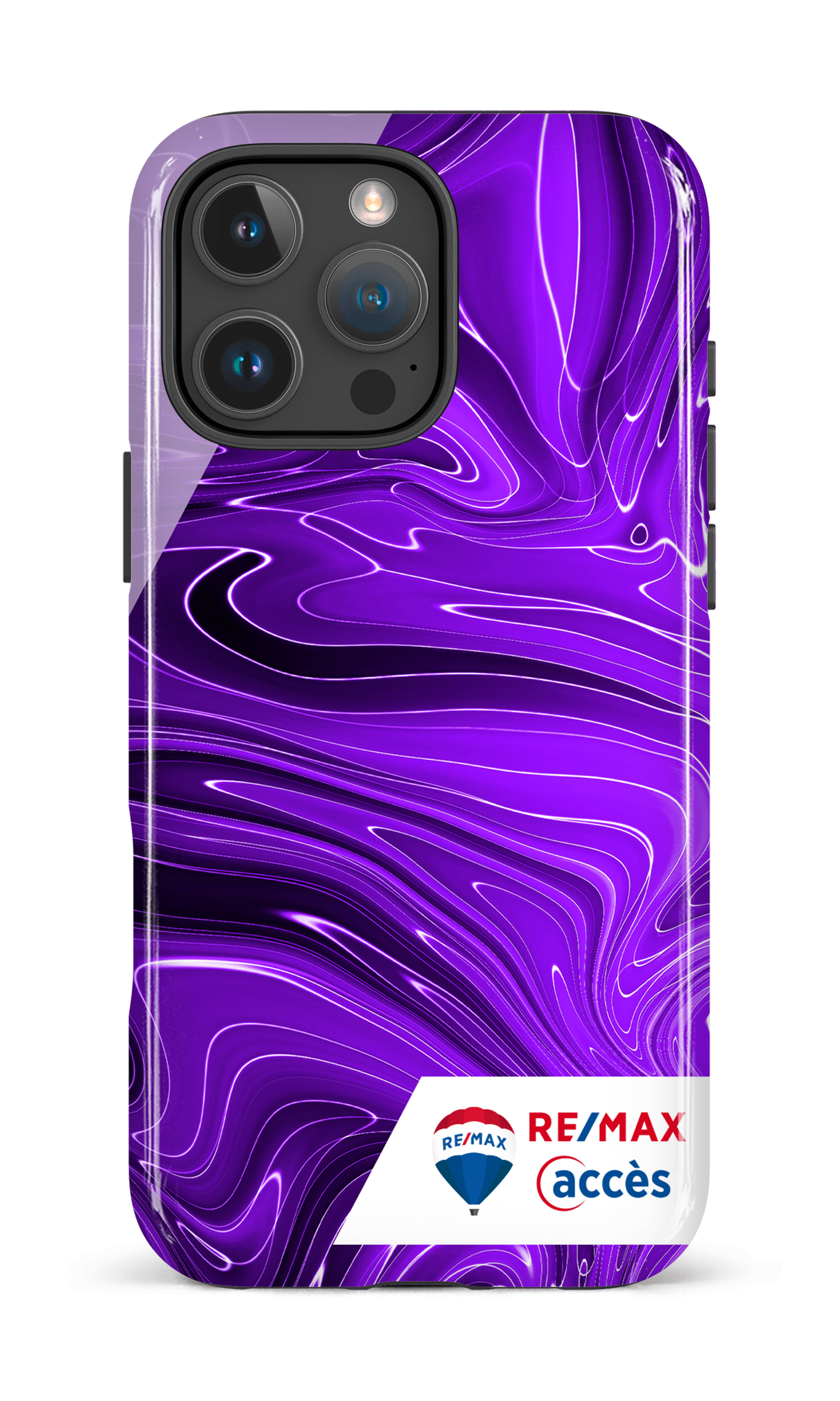 iPhone 16 Pro Max Impact Case Peinture marbrée sombre violette -