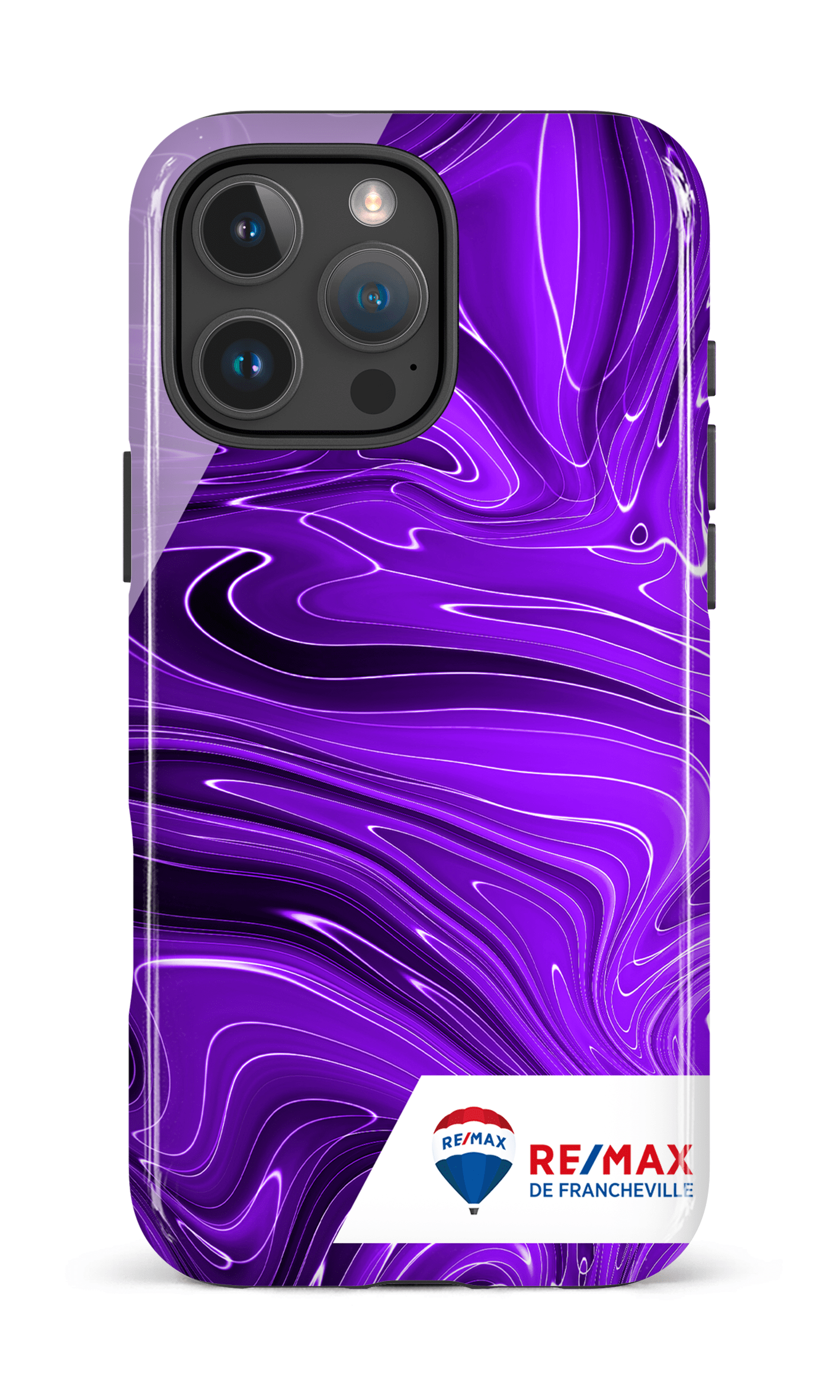 iPhone 16 Pro Max Impact Case Peinture marbrée sombre violette de Francheville -