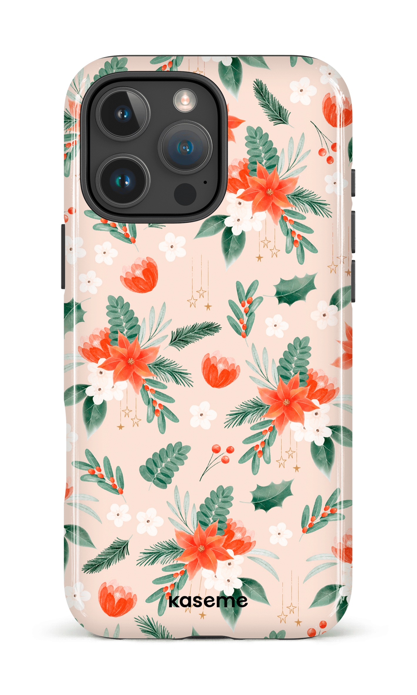 iPhone 16 Pro Max Impact Case Poinsettia Beige -