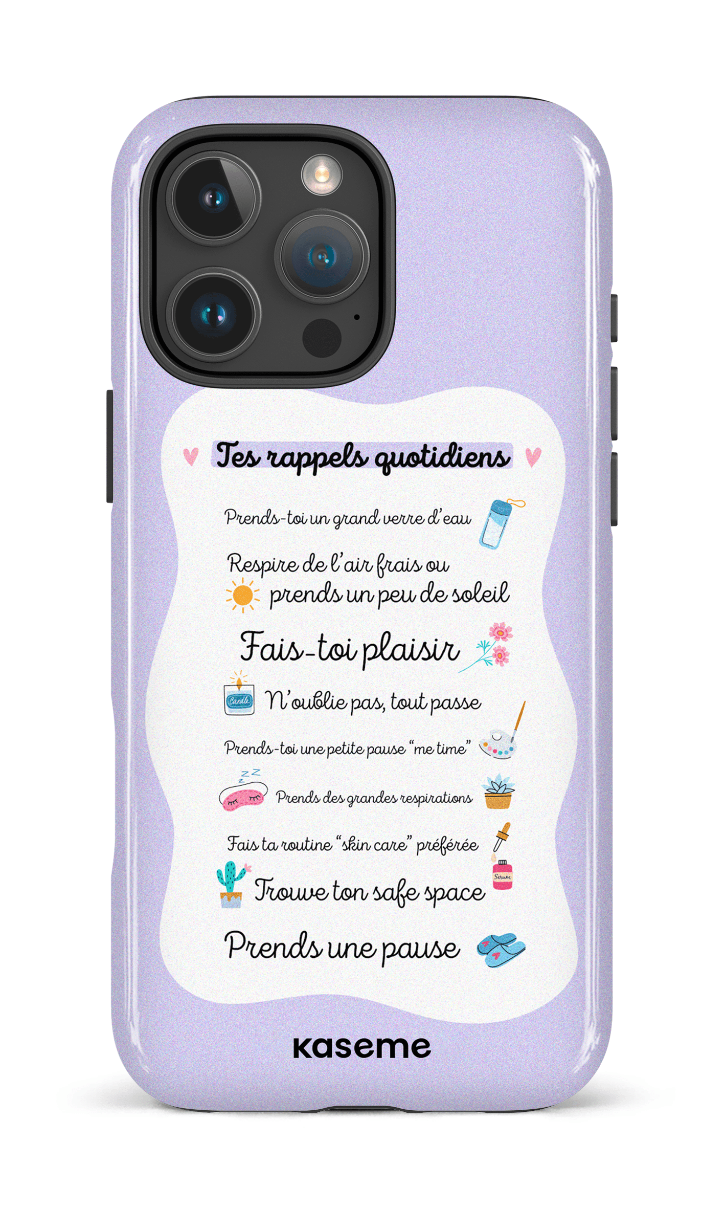 iPhone 16 Pro Max Impact Case Tes rappels quotidiens purple -
