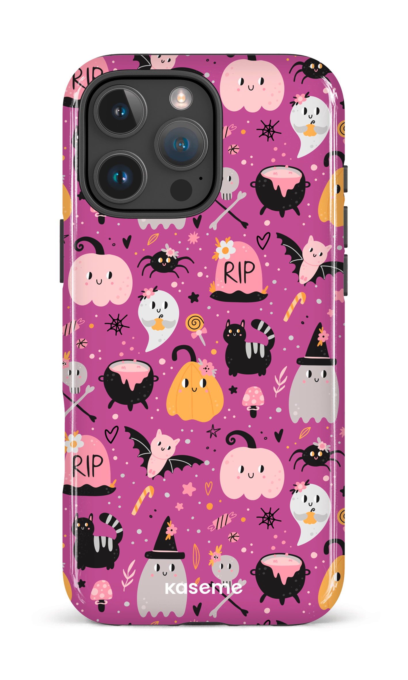 iPhone 16 Pro Max Impact Case Trick or Threat Pink -