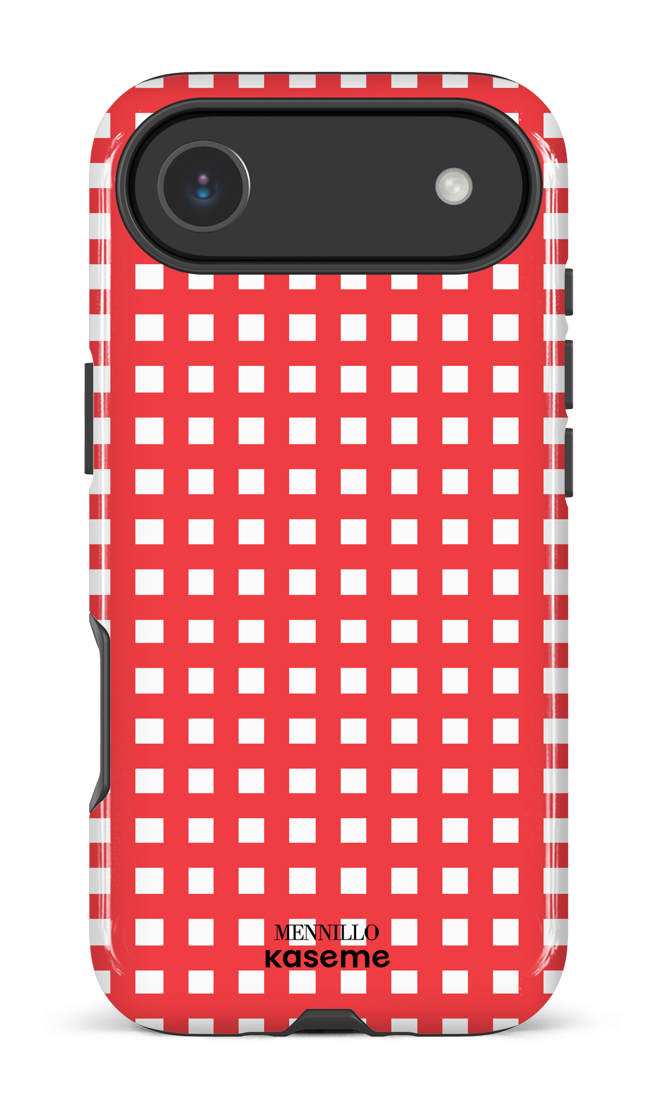 iPhone 17 Air Impact Case Red Checkered by Mennillo -