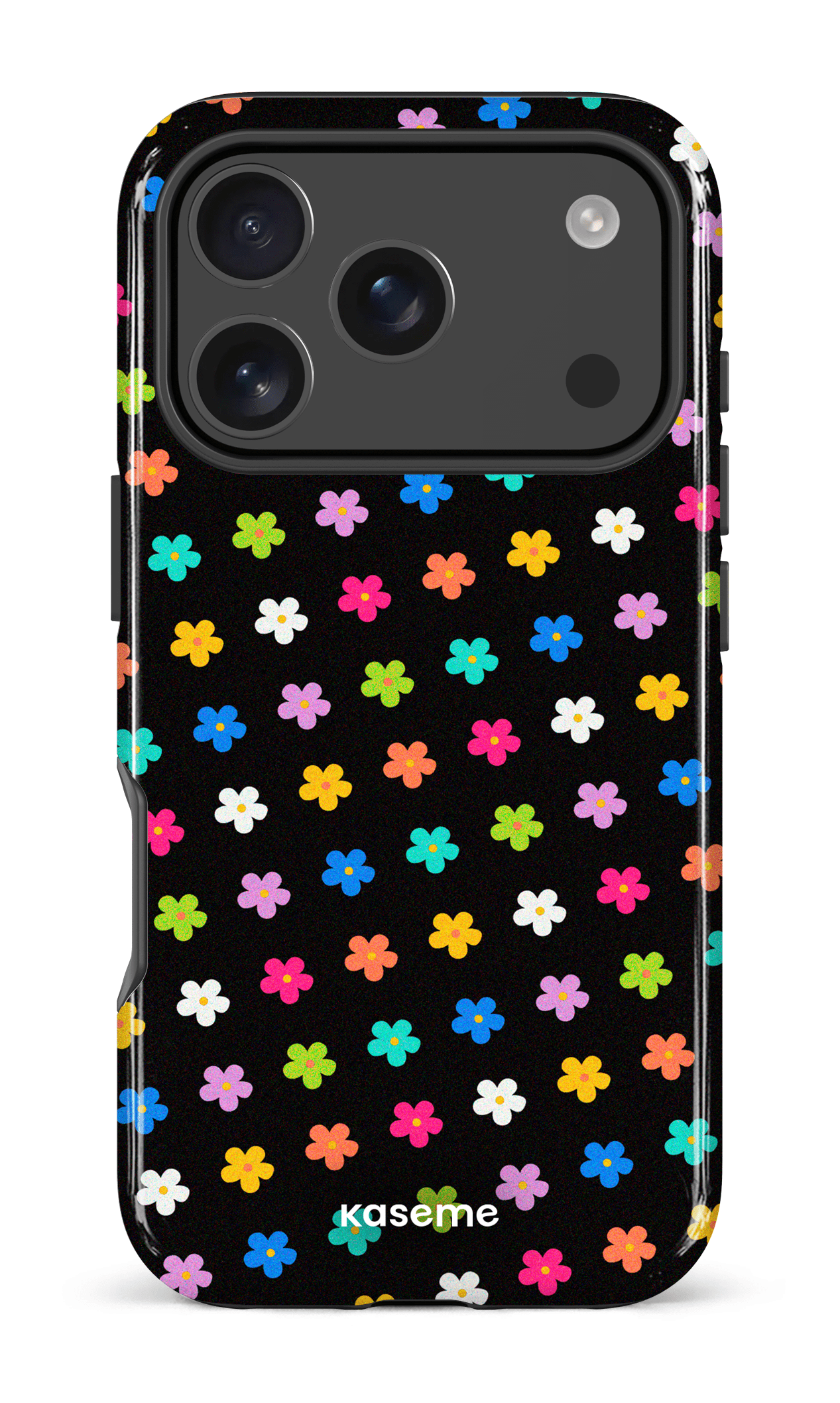 iPhone 17 Pro Impact Case Joyful Flowers Black -