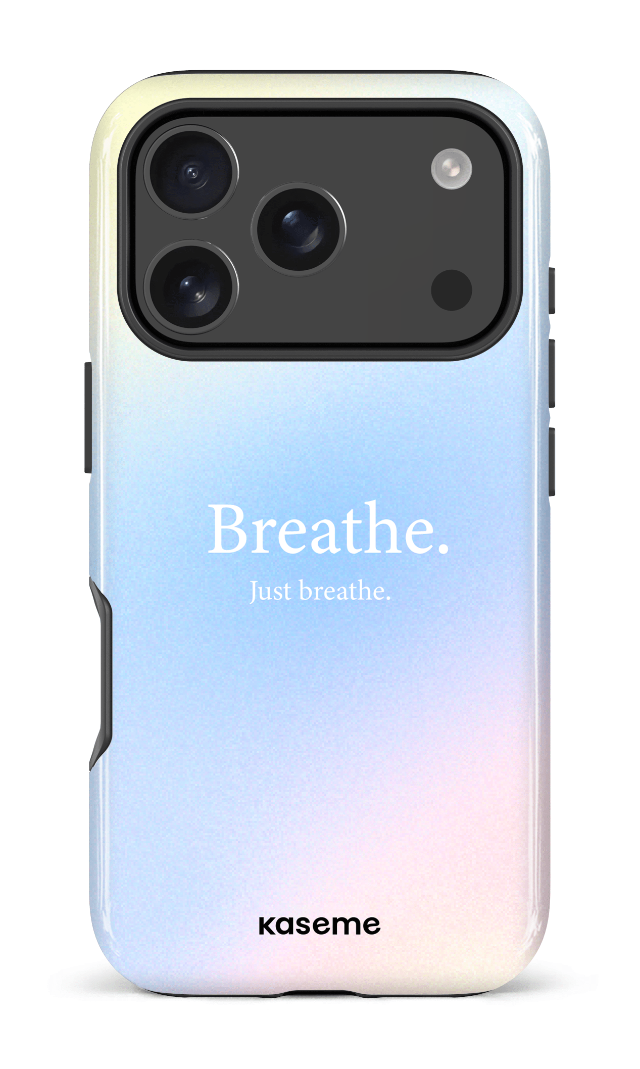 iPhone 17 Pro Impact Case Just breathe blue -
