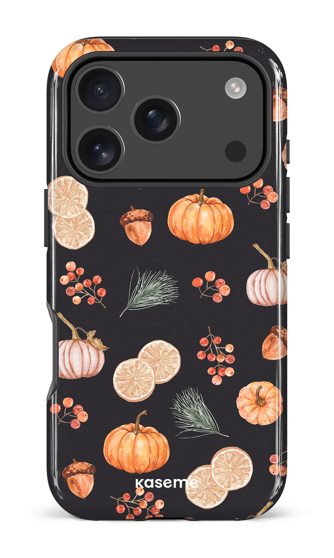 iPhone 17 Pro Impact Case Pumpkin Garden Black -