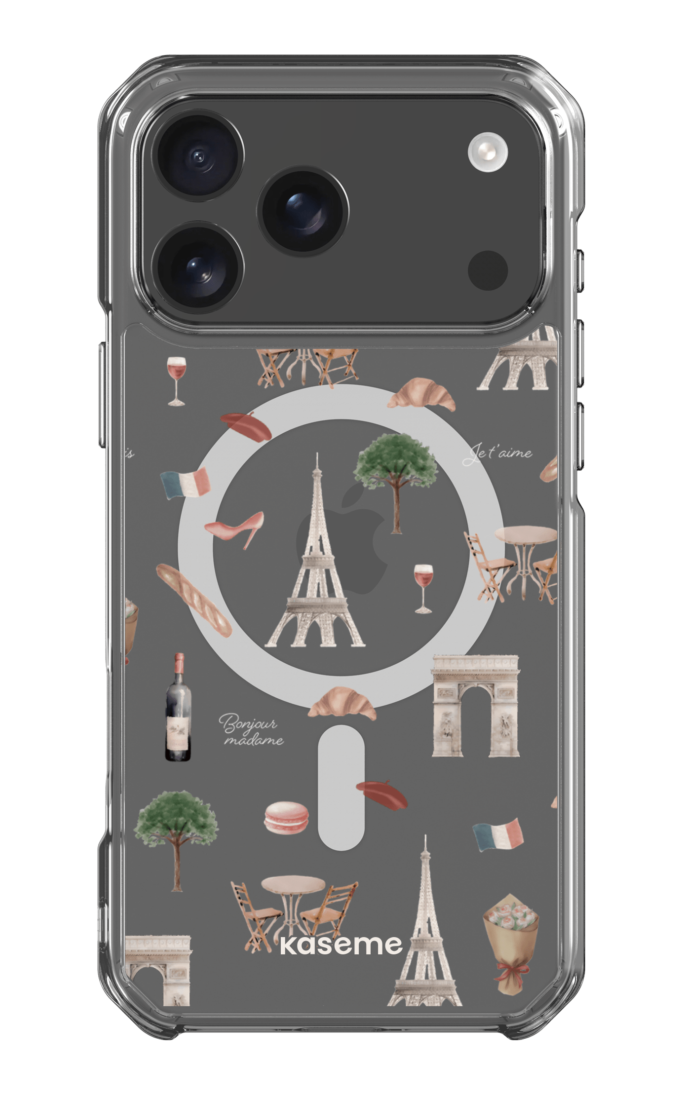 iPhone 17 Pro Max Clear Case Magsafe Je t'aime Paris Clear Case -