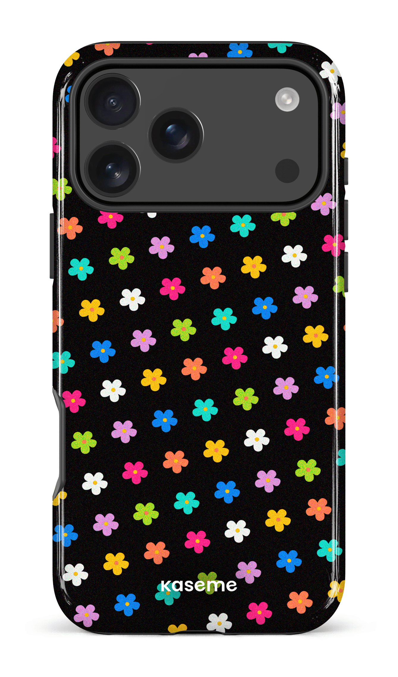 iPhone 17 Pro Max Impact Case Joyful Flowers Black -