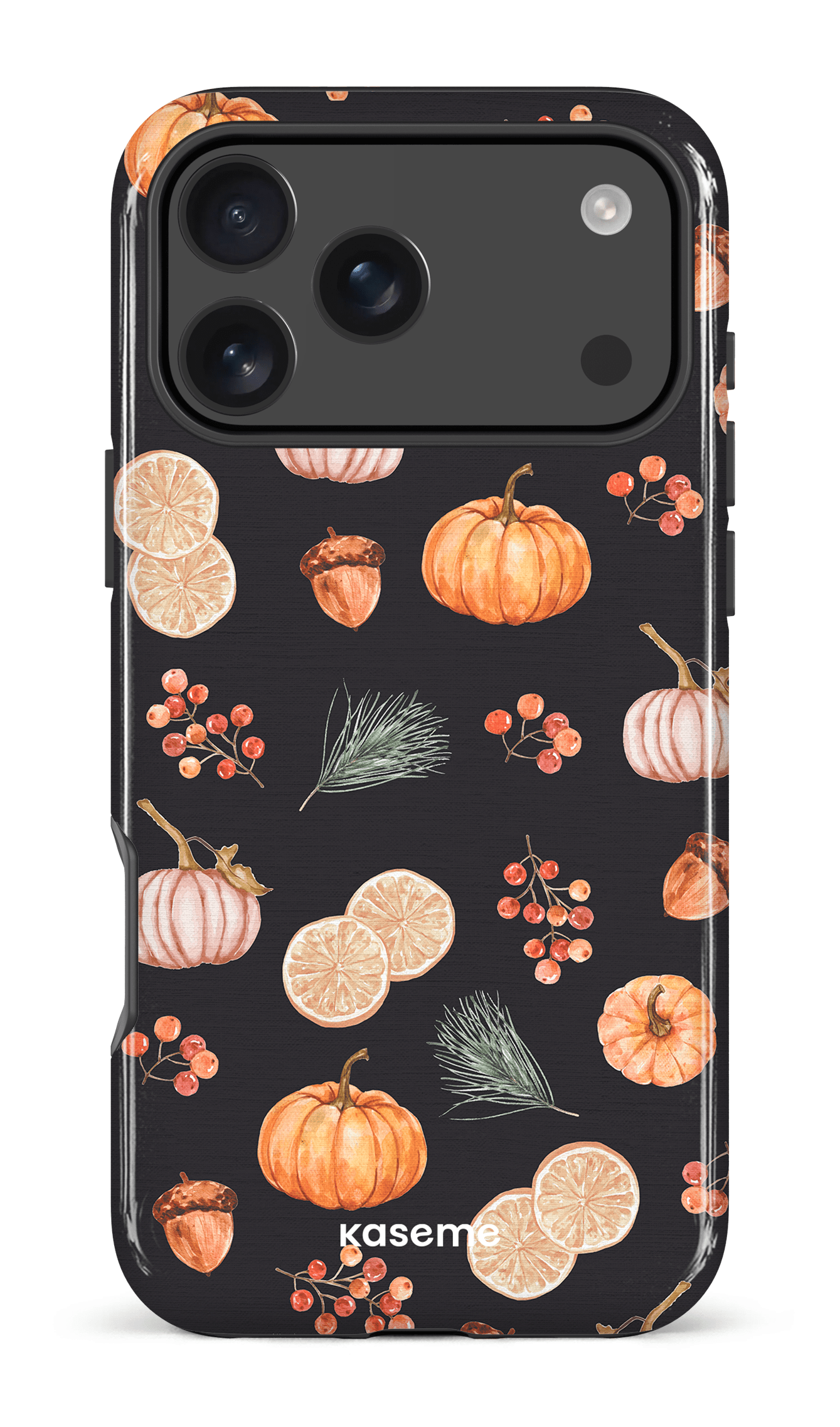 iPhone 17 Pro Max Impact Case Pumpkin Garden Black -