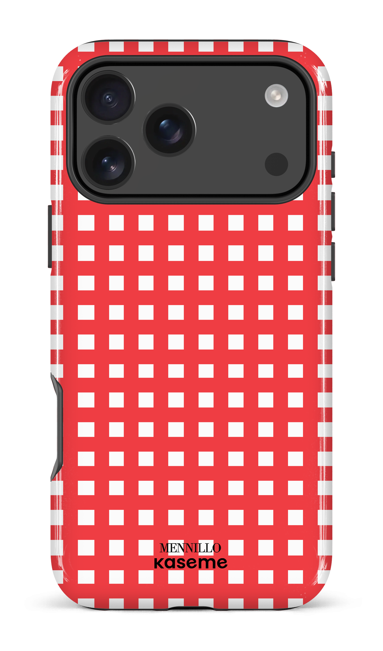 iPhone 17 Pro Max Impact Case Red Checkered by Mennillo -