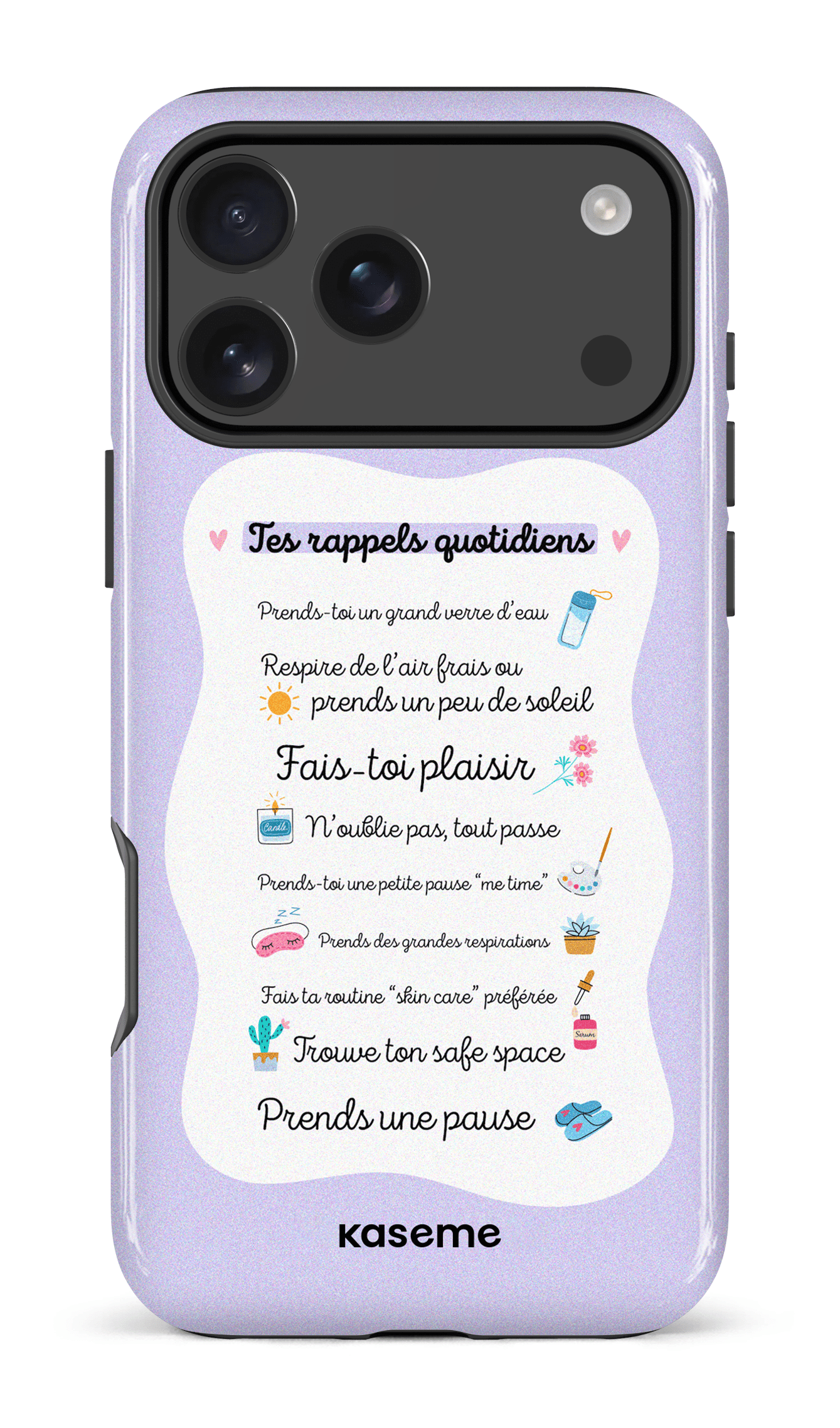 iPhone 17 Pro Max Impact Case Tes rappels quotidiens purple -