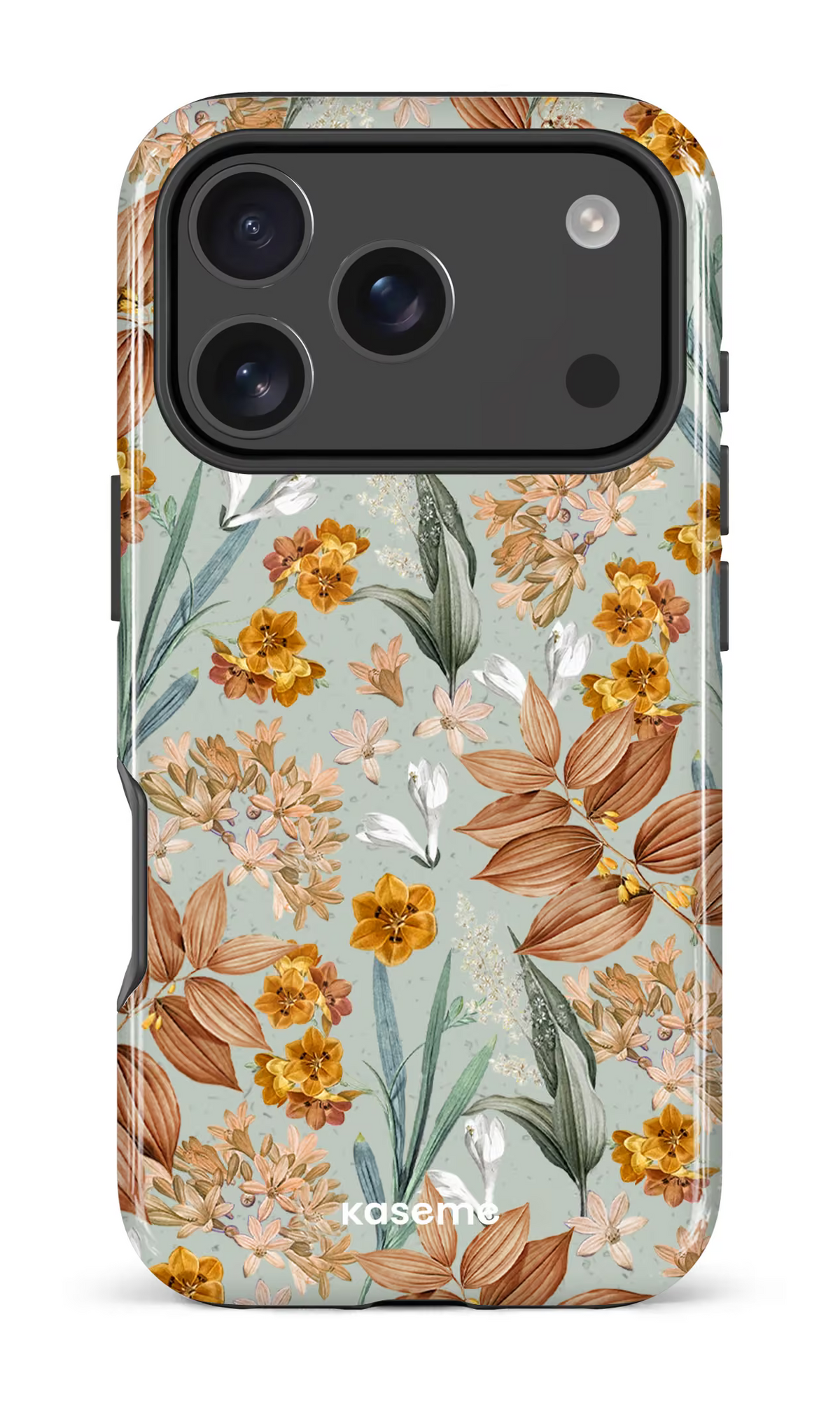 iPhone 18 Pro Impact Case Autumn Leaves Blue -