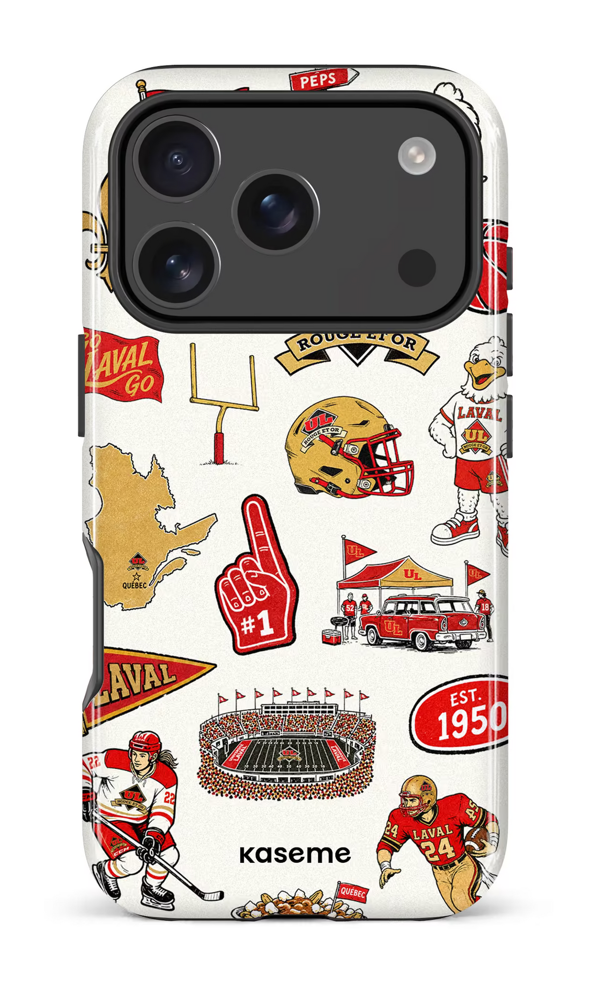 iPhone 18 Pro Impact Case Mosaïque x Rouge et Or -