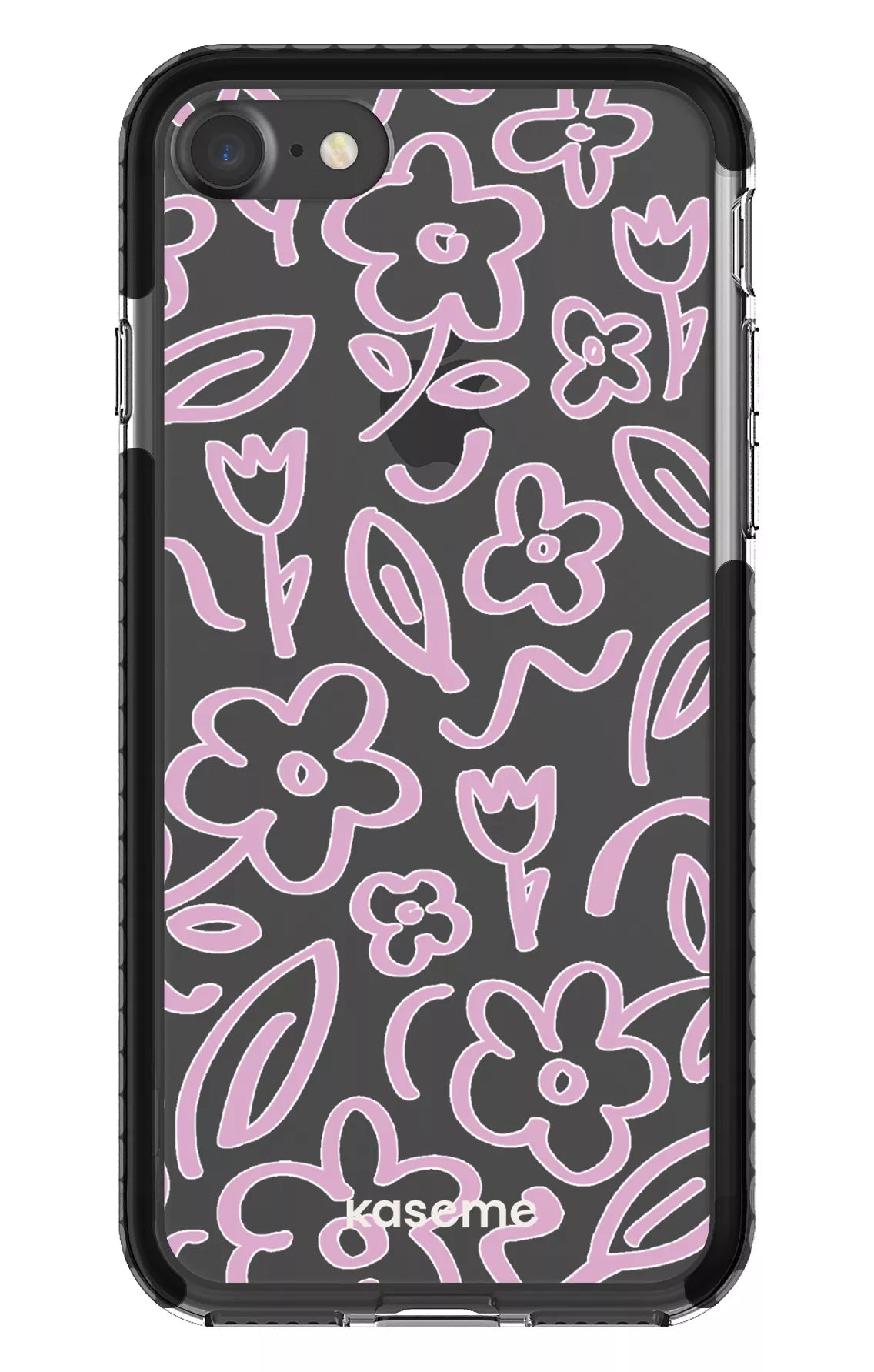 iPhone 7 Clear Case - Black Brooklyn pink Clear Case -