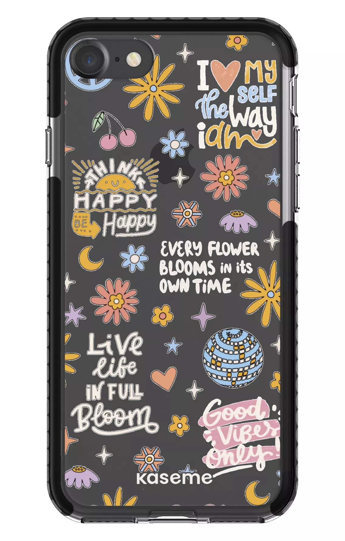 iPhone 7 Clear Case - Black Candid Clear Case -