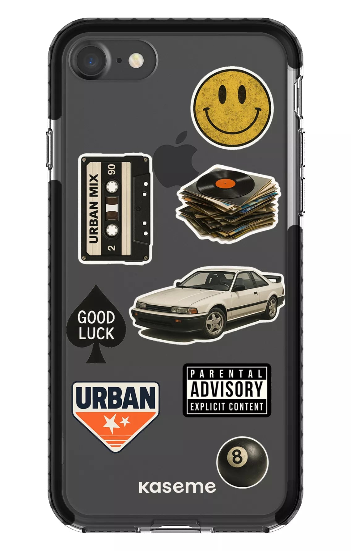 iPhone 7 Clear Case - Black Downtown Clear Case -