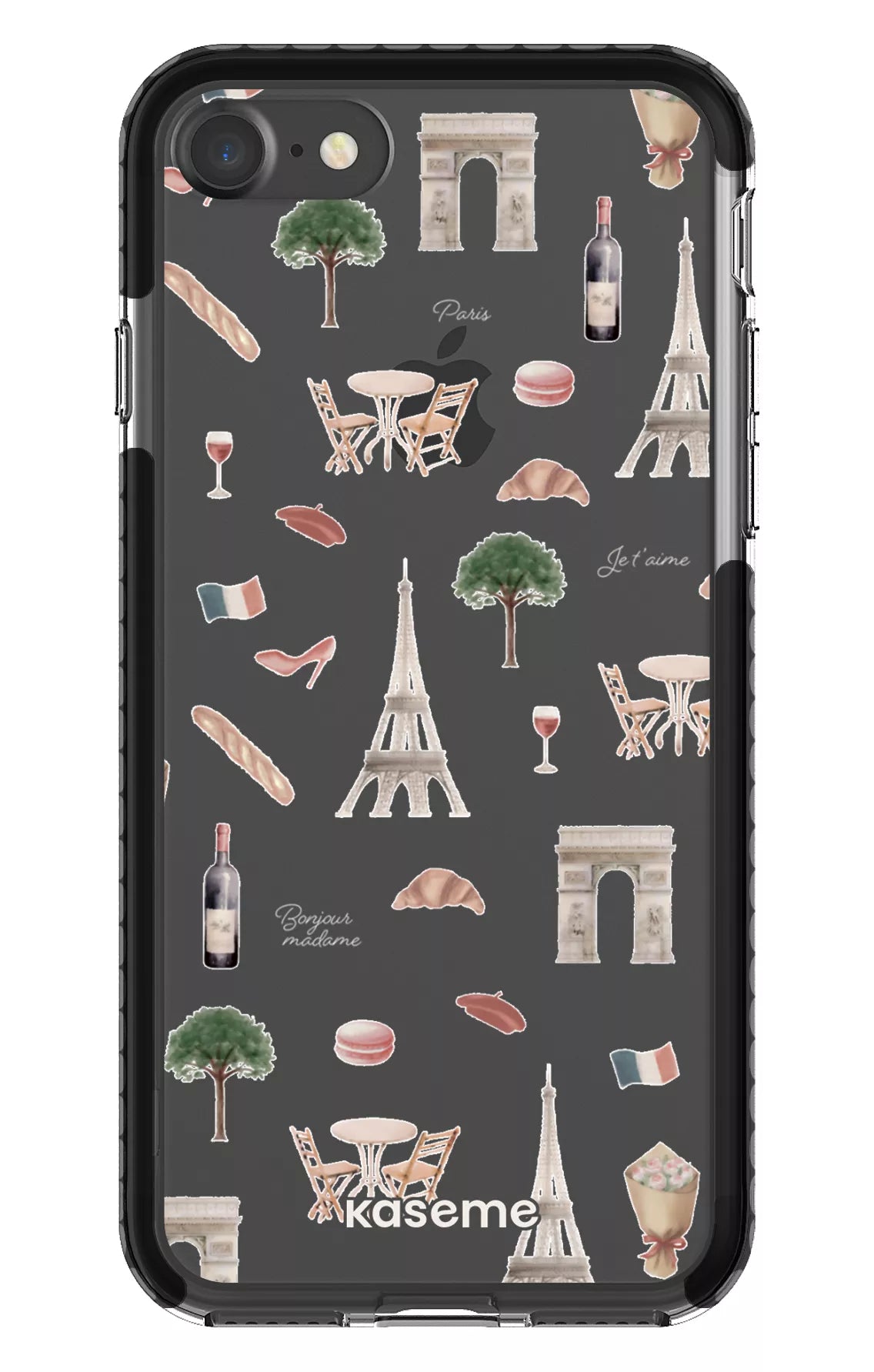 iPhone 7 Clear Case - Black Je t'aime Paris Clear Case -