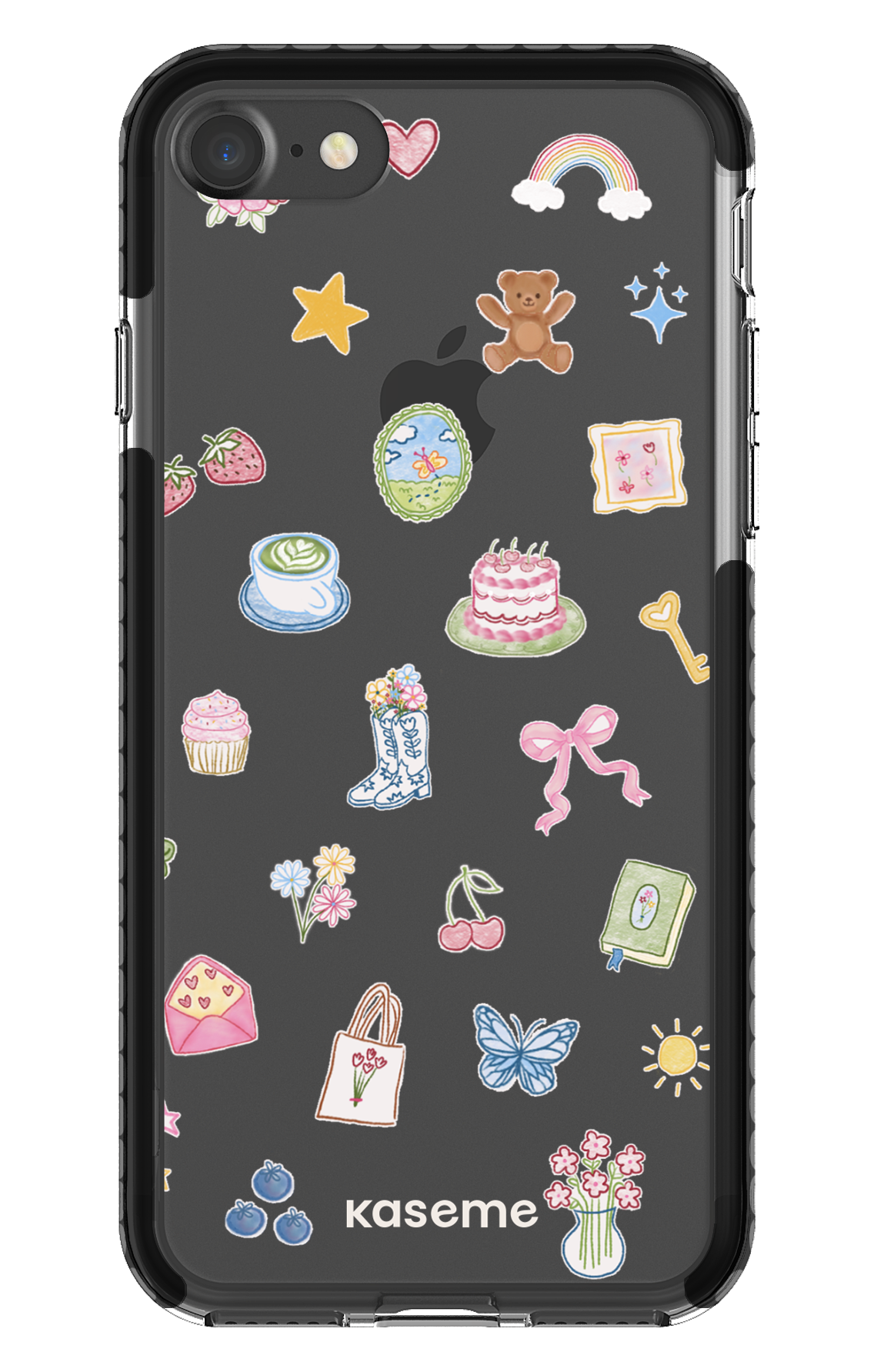 iPhone 7 Clear Case - Black Poetry Clear Case -