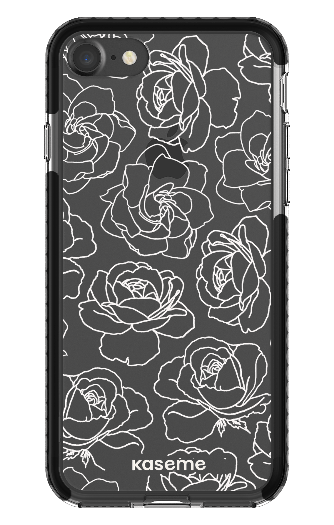 iPhone 7 Clear Case - Black Polar Flowers Clear Case -