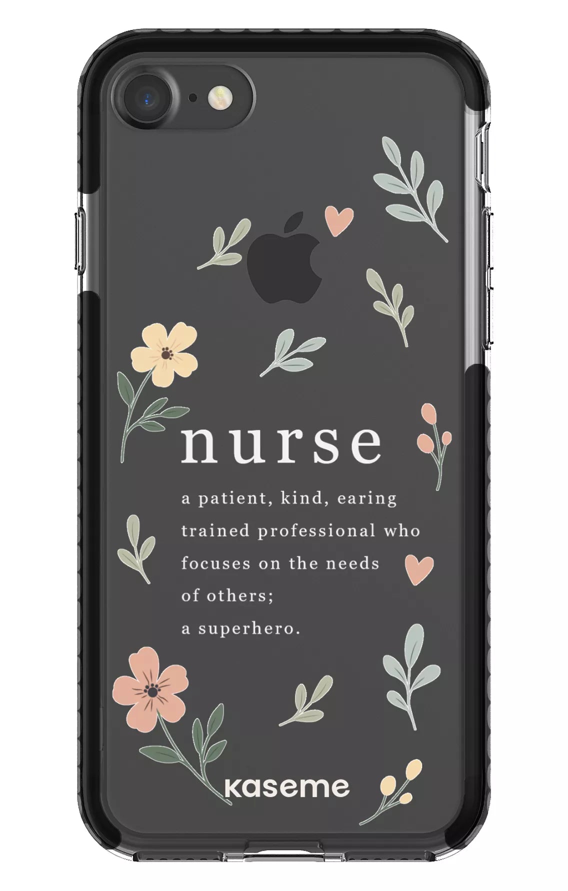 iPhone 7 Clear Case - Black With Heart Clear Case -