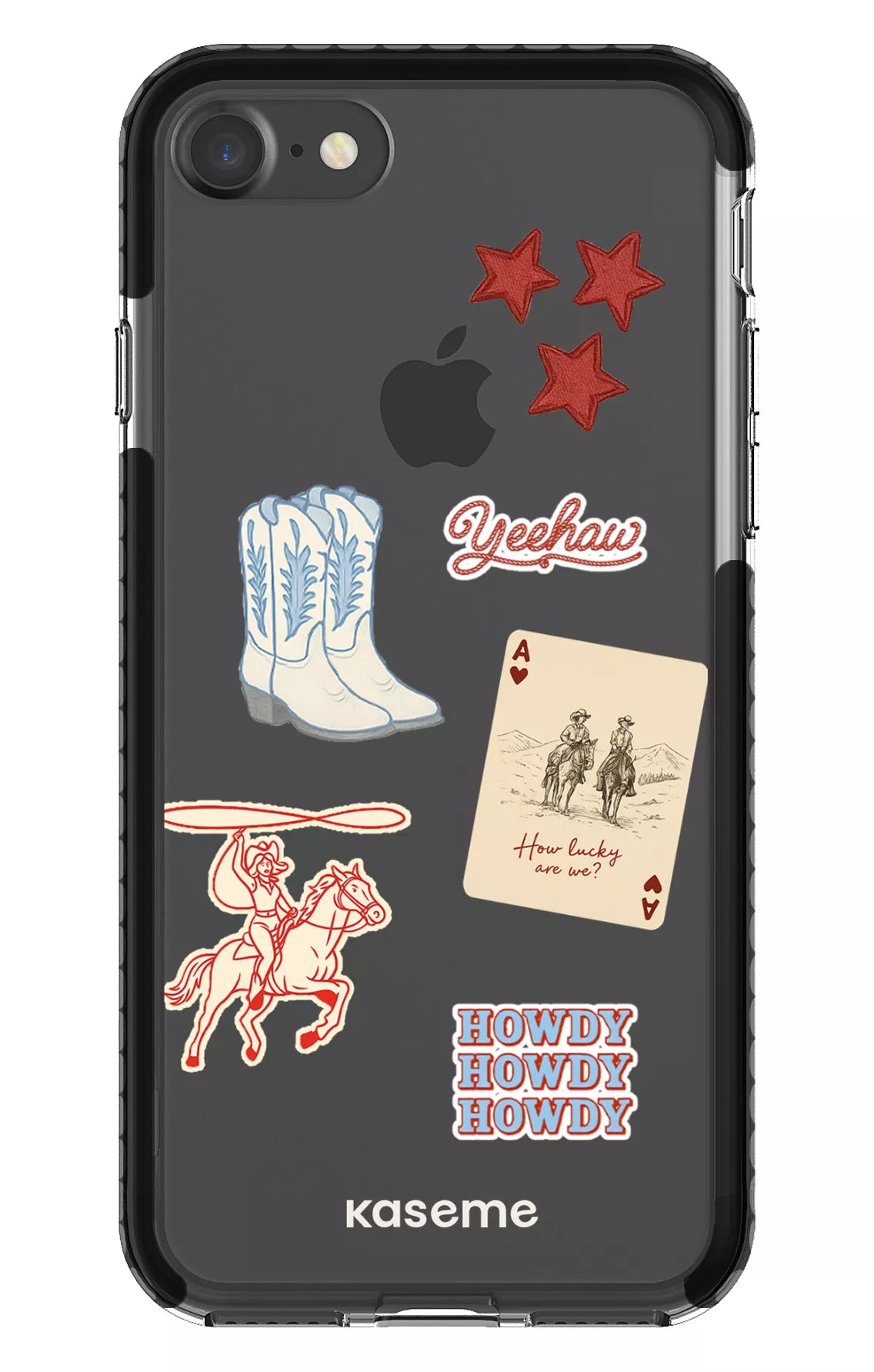 iPhone 7 Clear Case - Black Yeehaw Clear Case -