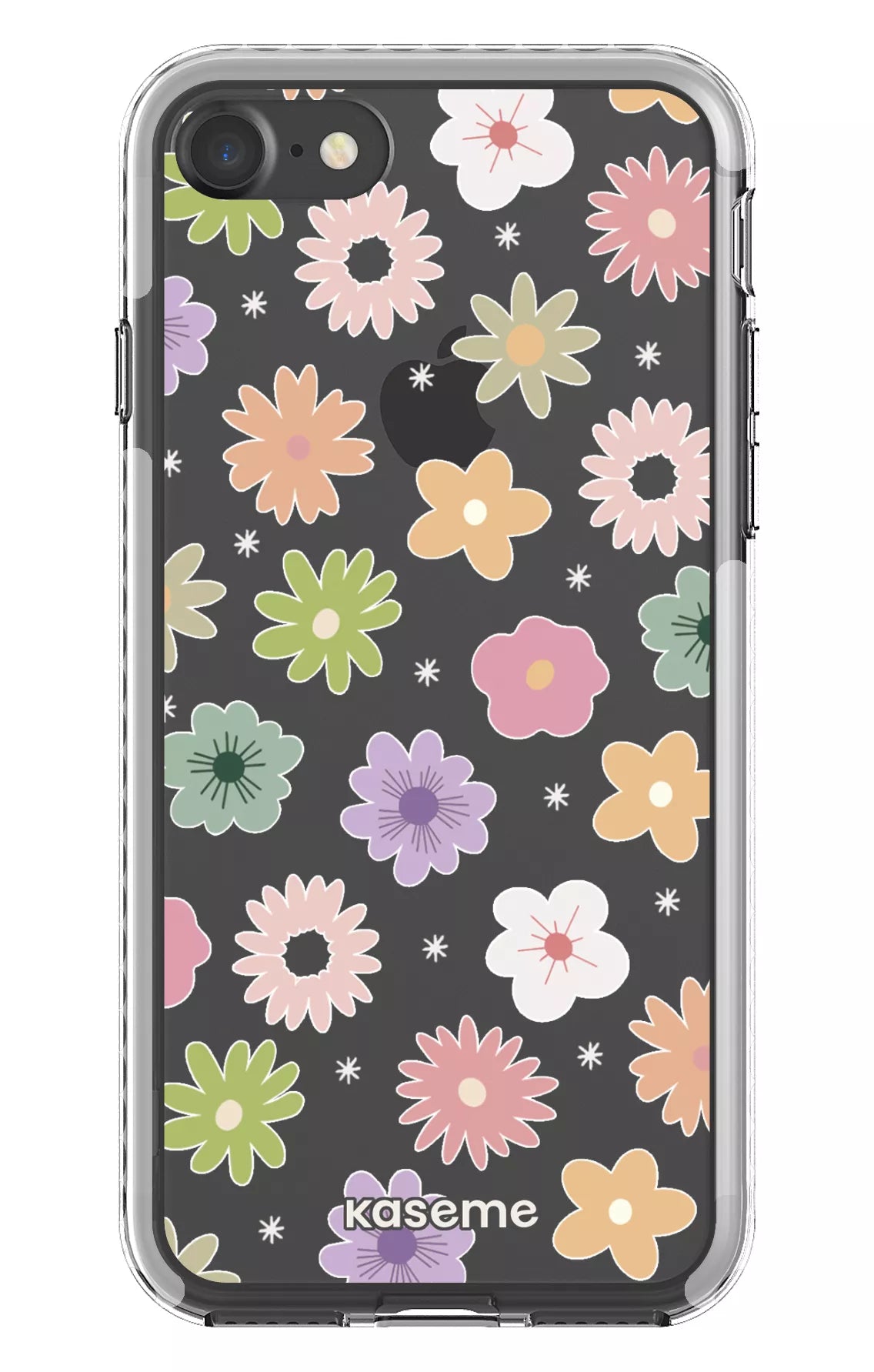 iPhone 7 Clear case - White Adore small Clear Case -