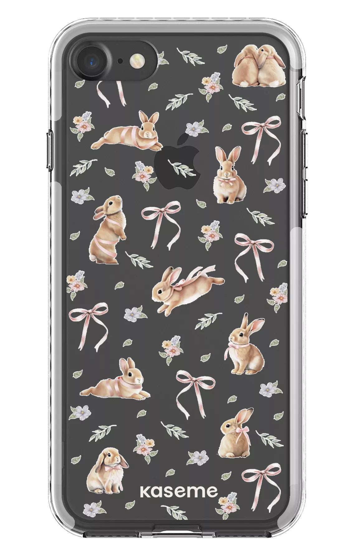 iPhone 7 Clear case - White Bunny Bloom Clear Case -