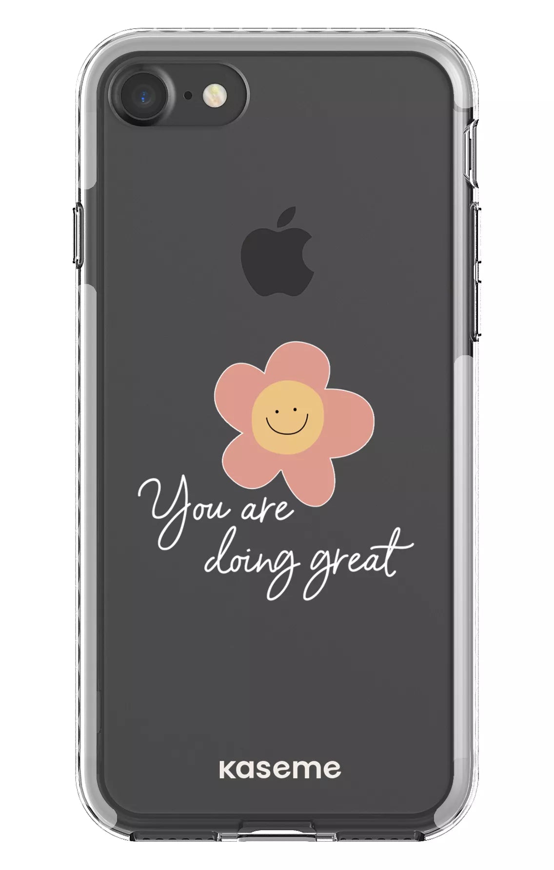 iPhone 7 Clear case - White Keep going Clear Case -